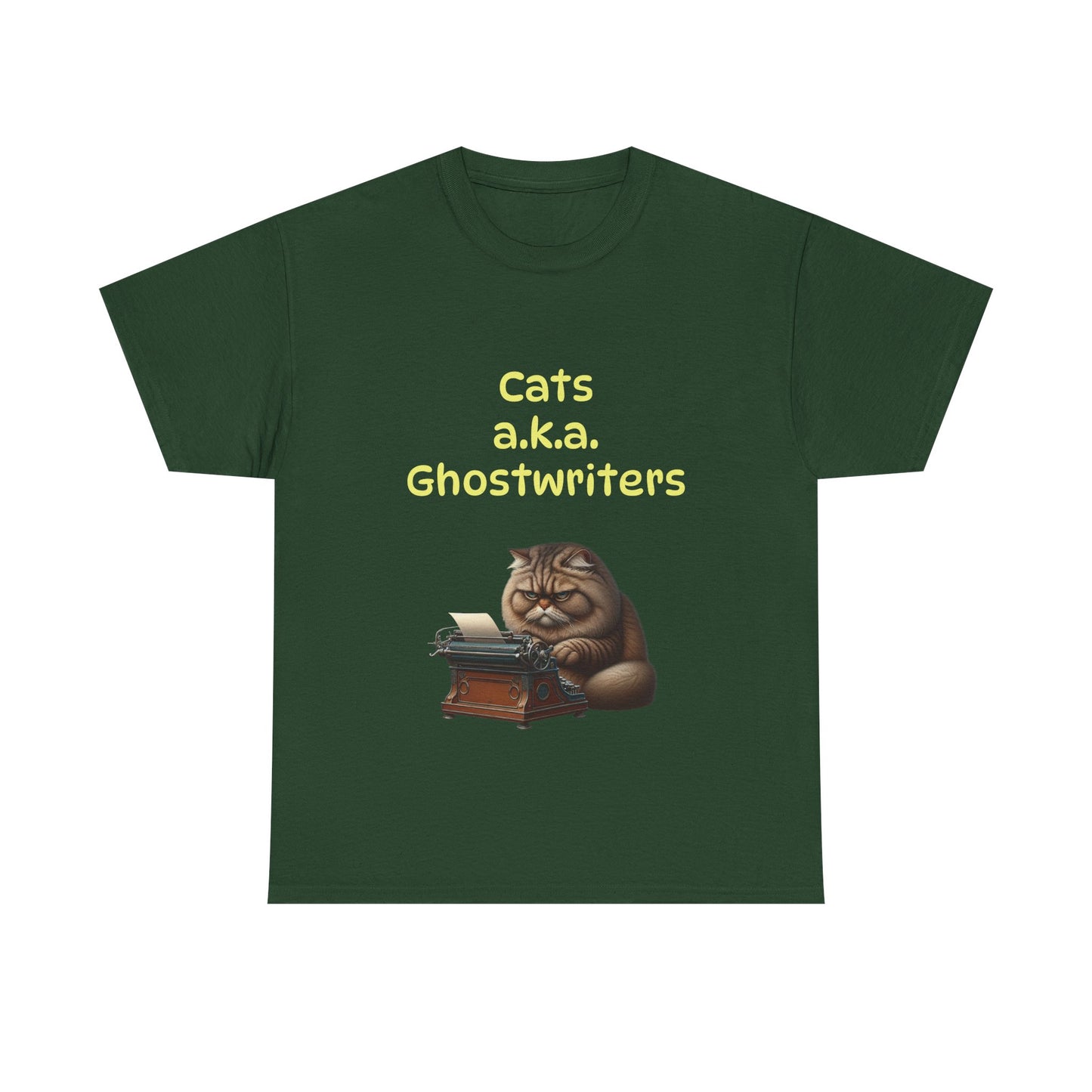 Book Lover's Unisex Heavy Cotton Tee - "Cats Ghostwriters" - The Dreamer's Bookshop.