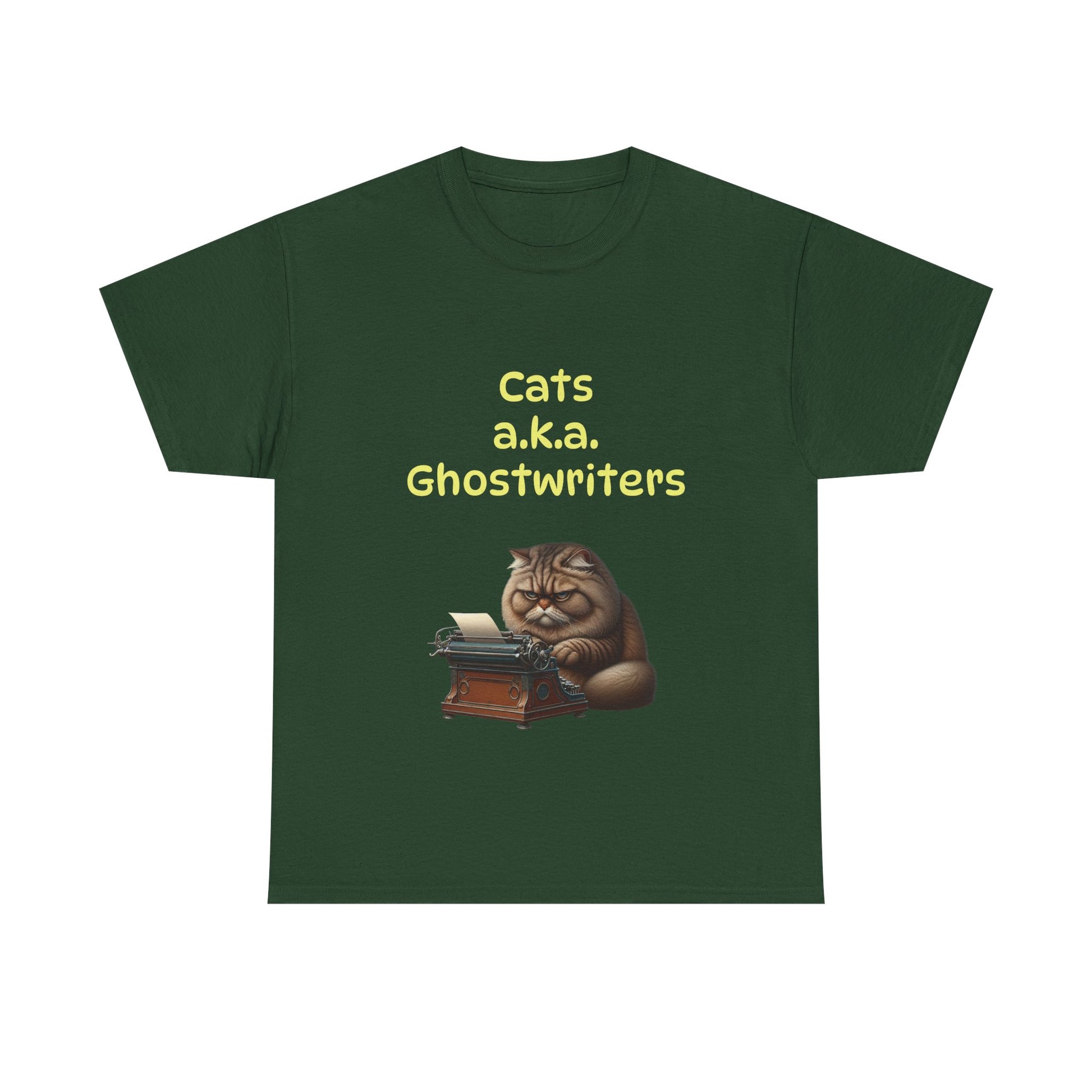 Book Lover's Unisex Heavy Cotton Tee - "Cats Ghostwriters" - The Dreamer's Bookshop.