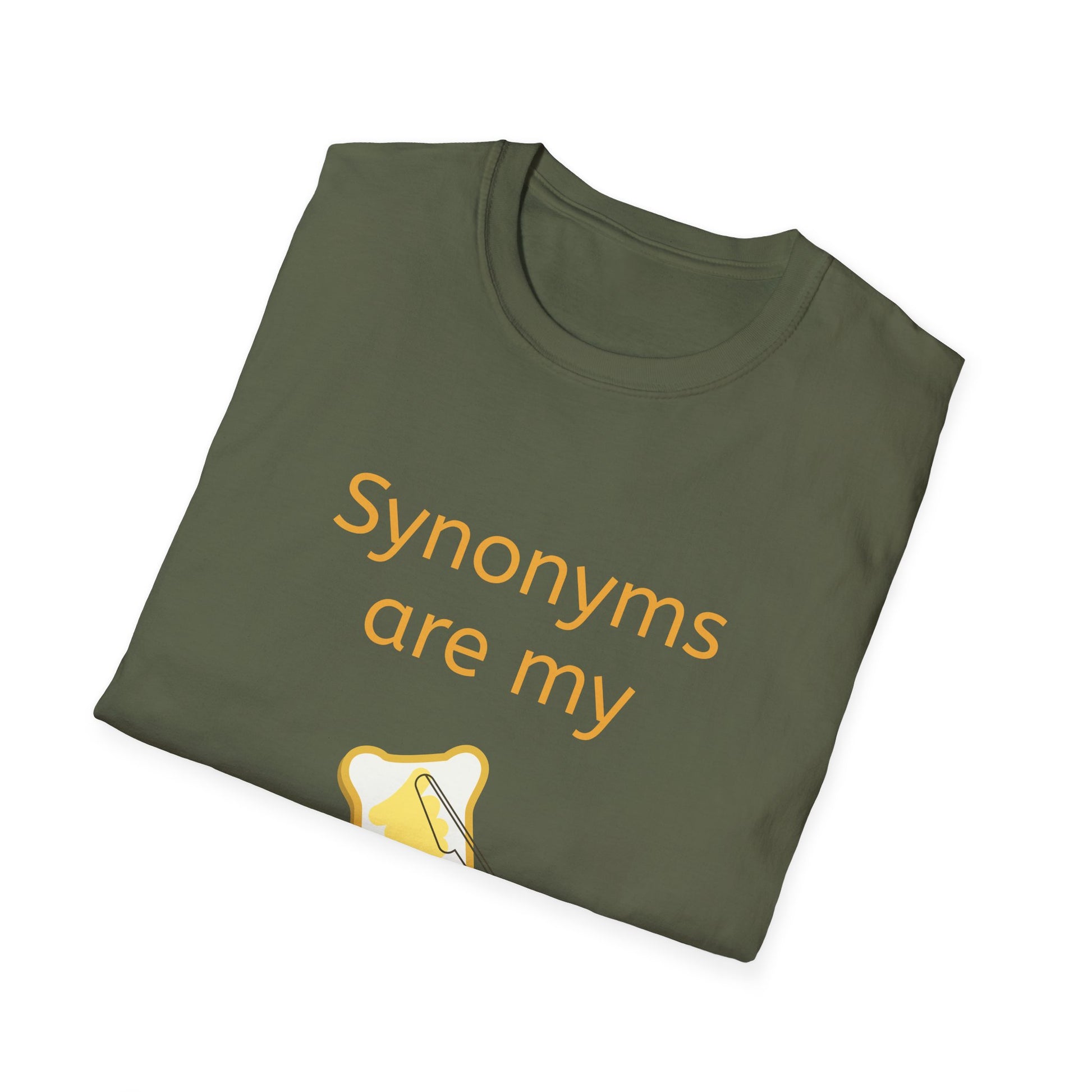 Unisex Softstyle T-Shirt - "Synonyms are my Jam" for Language Lovers - The Dreamer's Bookshop.