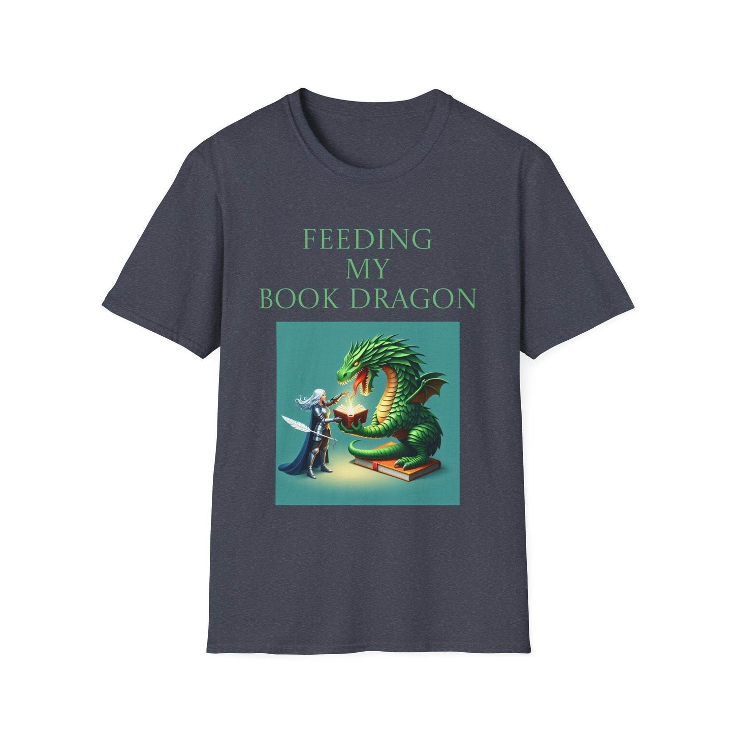 Unisex Softstyle T-Shirt - 'Book Dragon' - The Dreamer's Bookshop.