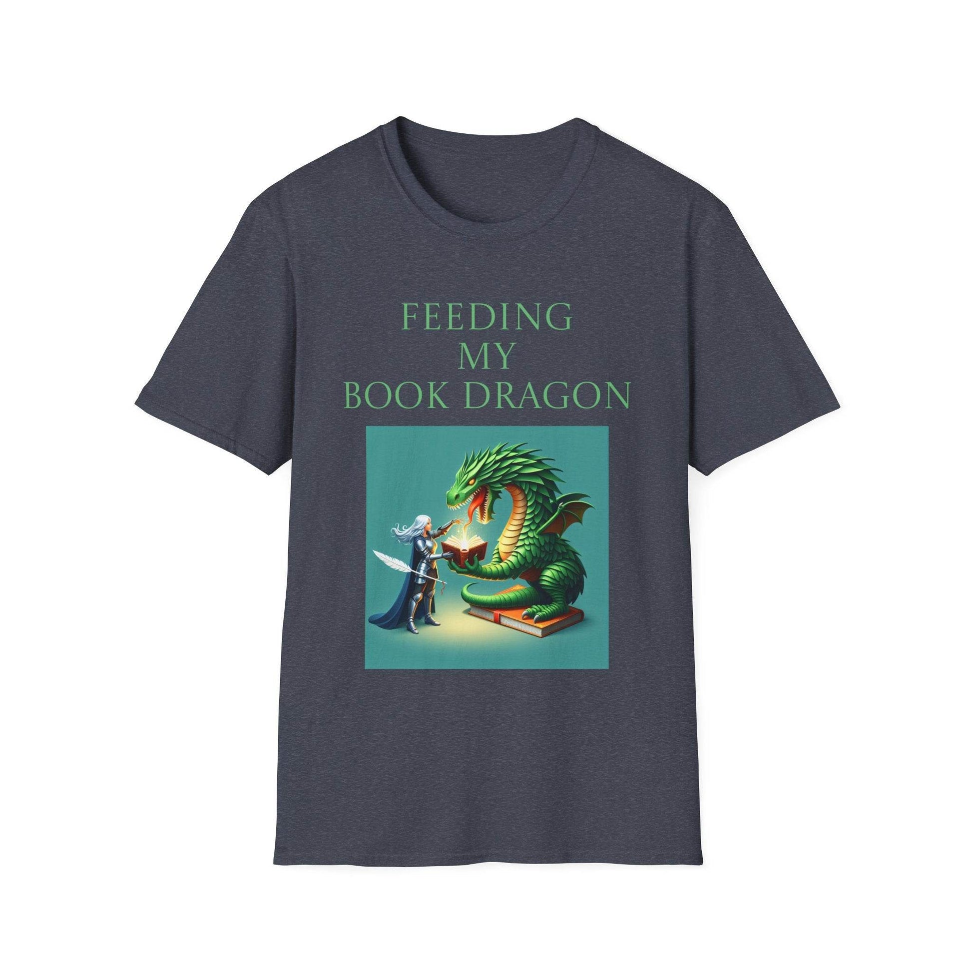 Unisex Softstyle T-Shirt - 'Book Dragon' - The Dreamer's Bookshop.