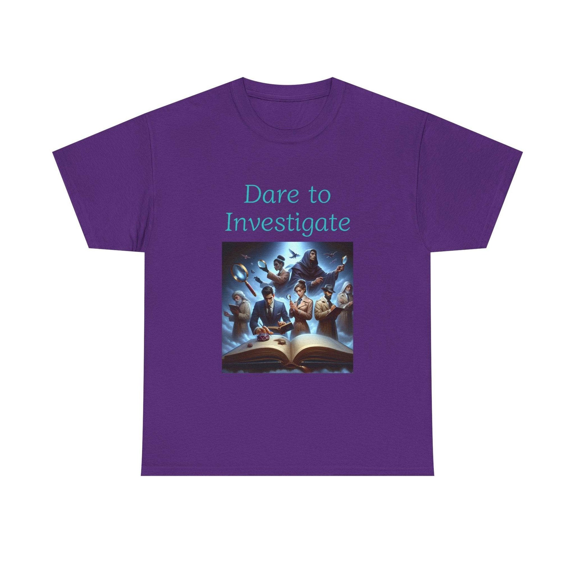 Investigate - Unisex Heavy Cotton Tee - Crime/Mystery Books - The Dreamer's Bookshop.
