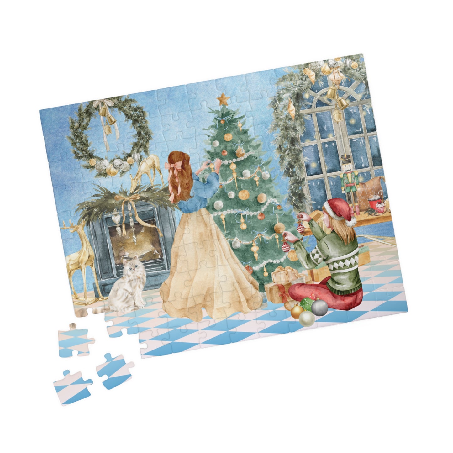 Christmas Morning Family Puzzle — Holiday Scene Jigsaw (110/252/520/1014 pcs)