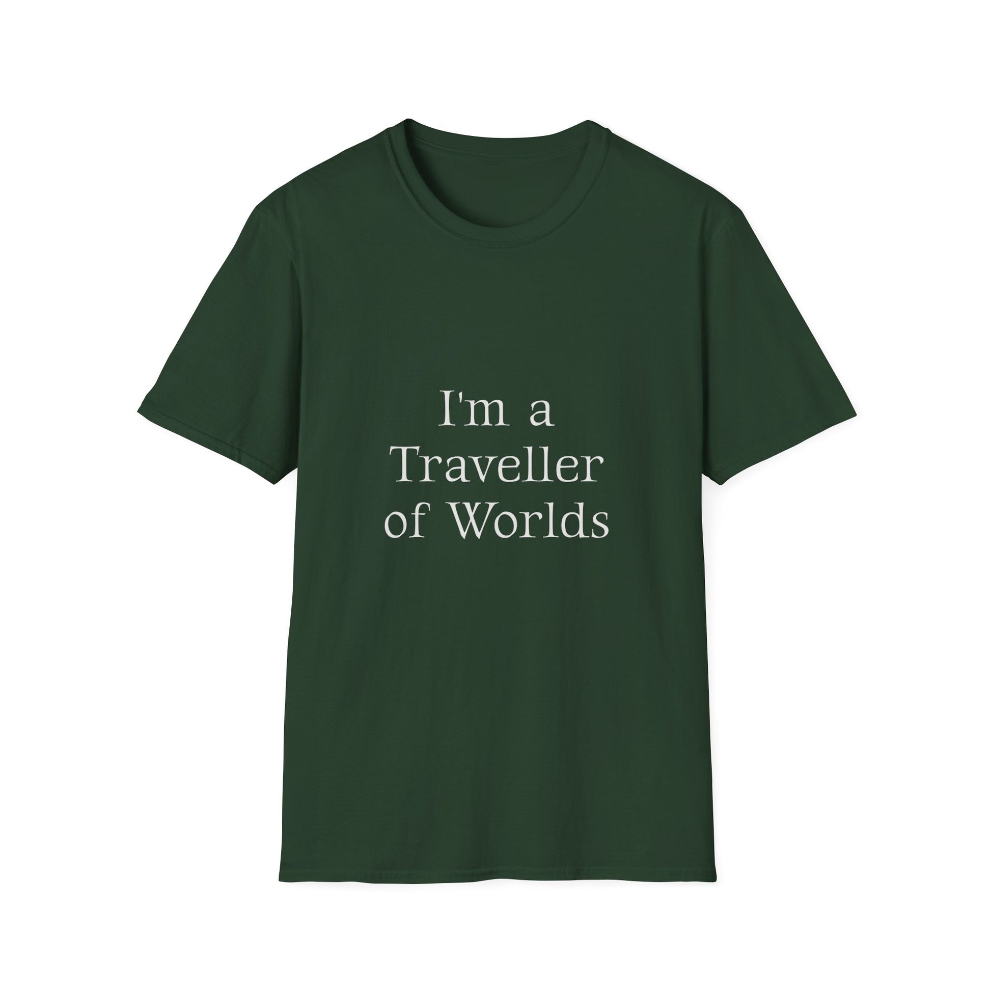 Unisex Travel-Inspired T-Shirt - "I'm a Traveller of Worlds" - Perfect for Book Lovers - The Dreamer's Bookshop.