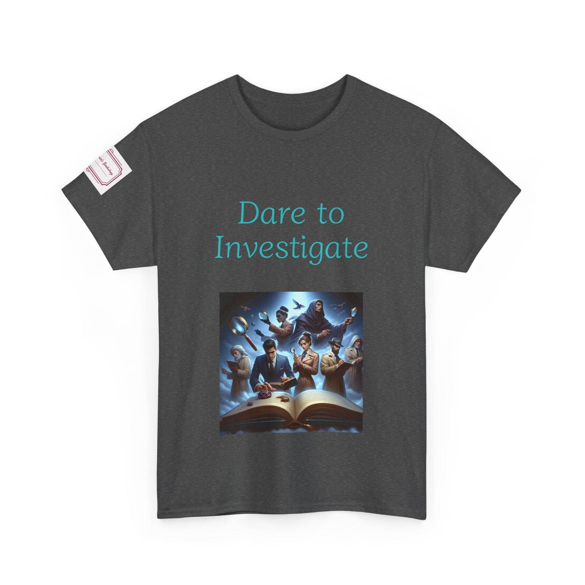 Investigate - Unisex Heavy Cotton Tee - Crime/Mystery Books - The Dreamer's Bookshop.