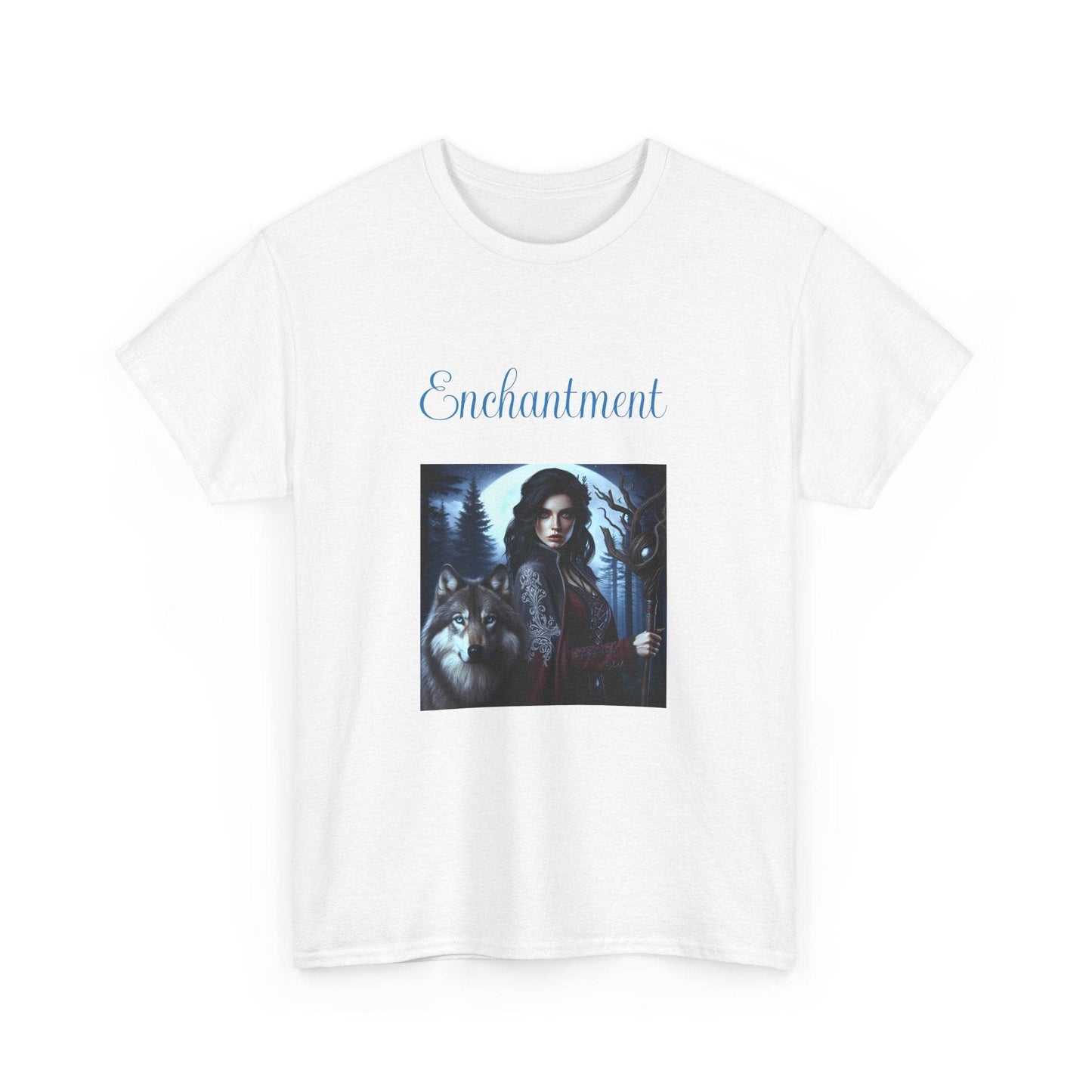 Enchanting Wolf Graphic Tee - Unisex Heavy Cotton T-Shirt for Nature Lovers - The Dreamer's Bookshop.