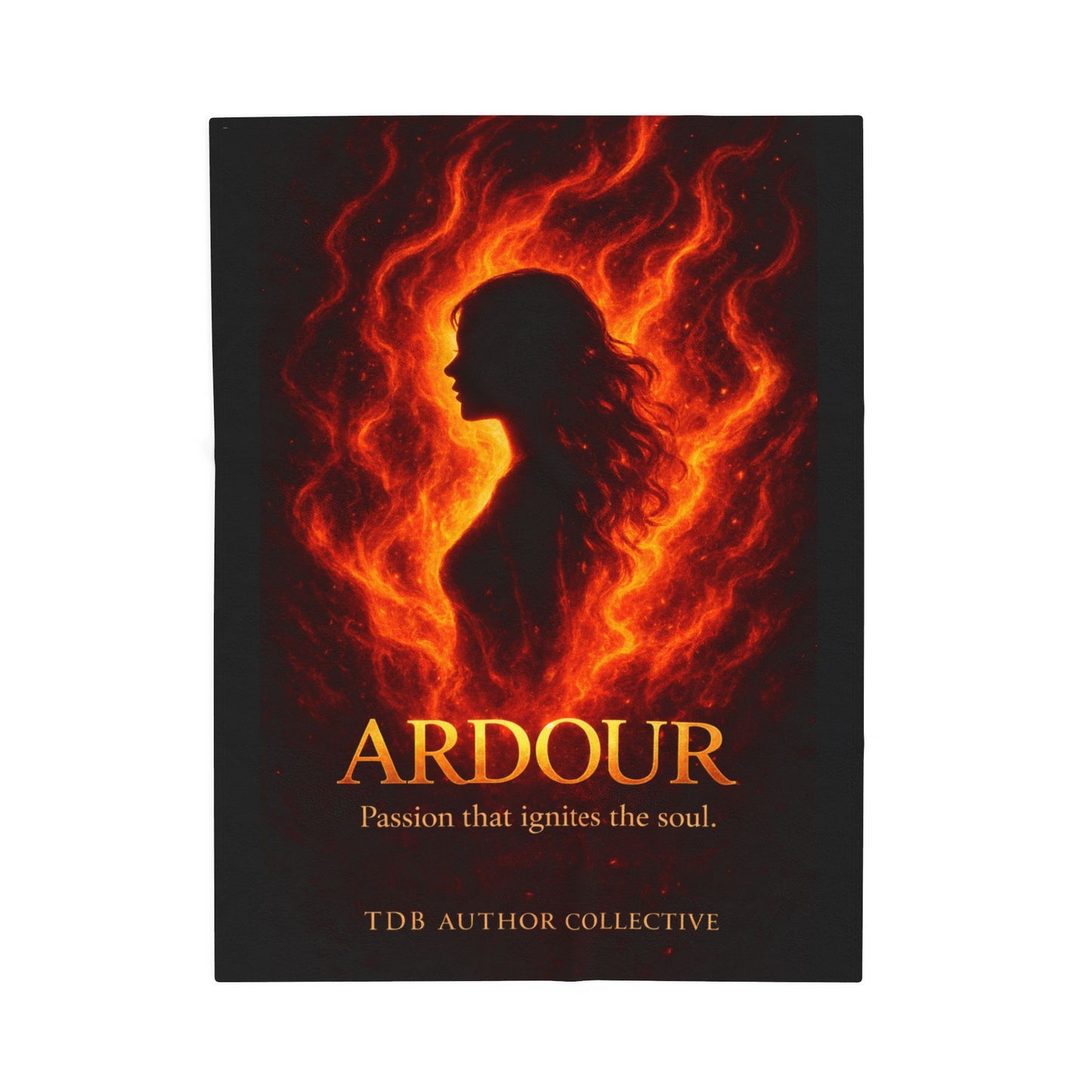 Cozy Velveteen Plush Blanket - "Ardour"- For Book Lovers and Cozy Nights