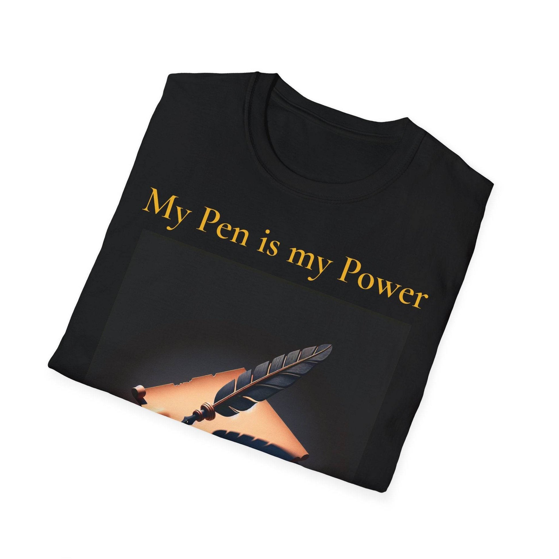 Inspirational Unisex Softstyle T-Shirt - 'My Pen' Motivational Design - The Dreamer's Bookshop.