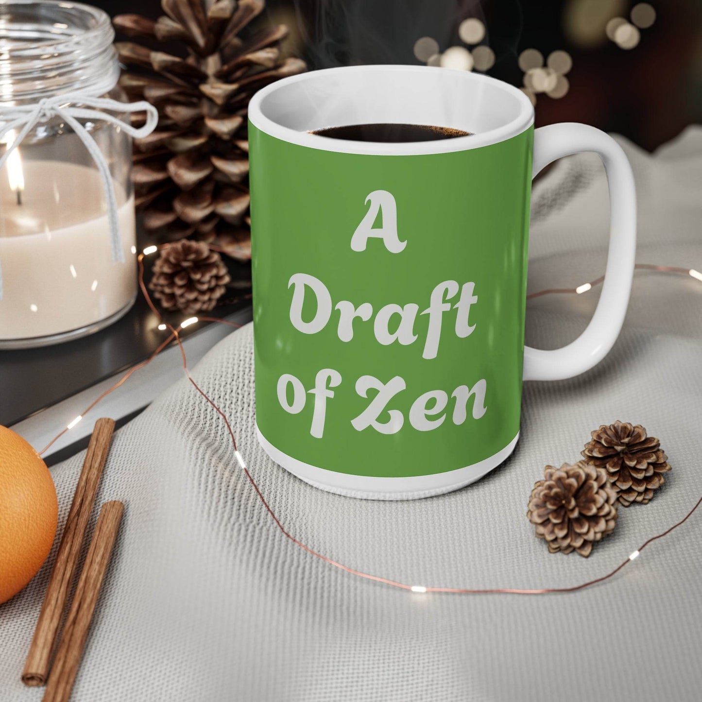 Inspiring Ceramic Coffee Mug - 'A Draft of Zen' - Perfect Gift for Coffee Lovers - The Dreamer's Bookshop.