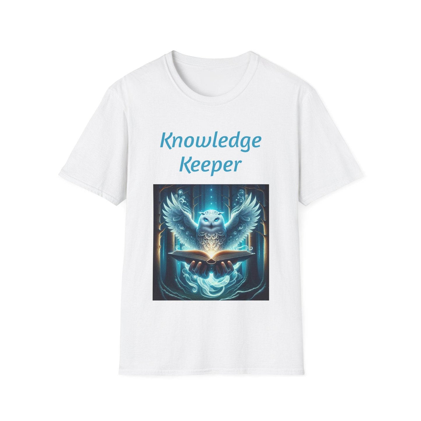 Knowledge Keeper Graphic T-Shirt - Unisex Softstyle Tee, Owl Design - Proud Reader - The Dreamer's Bookshop.