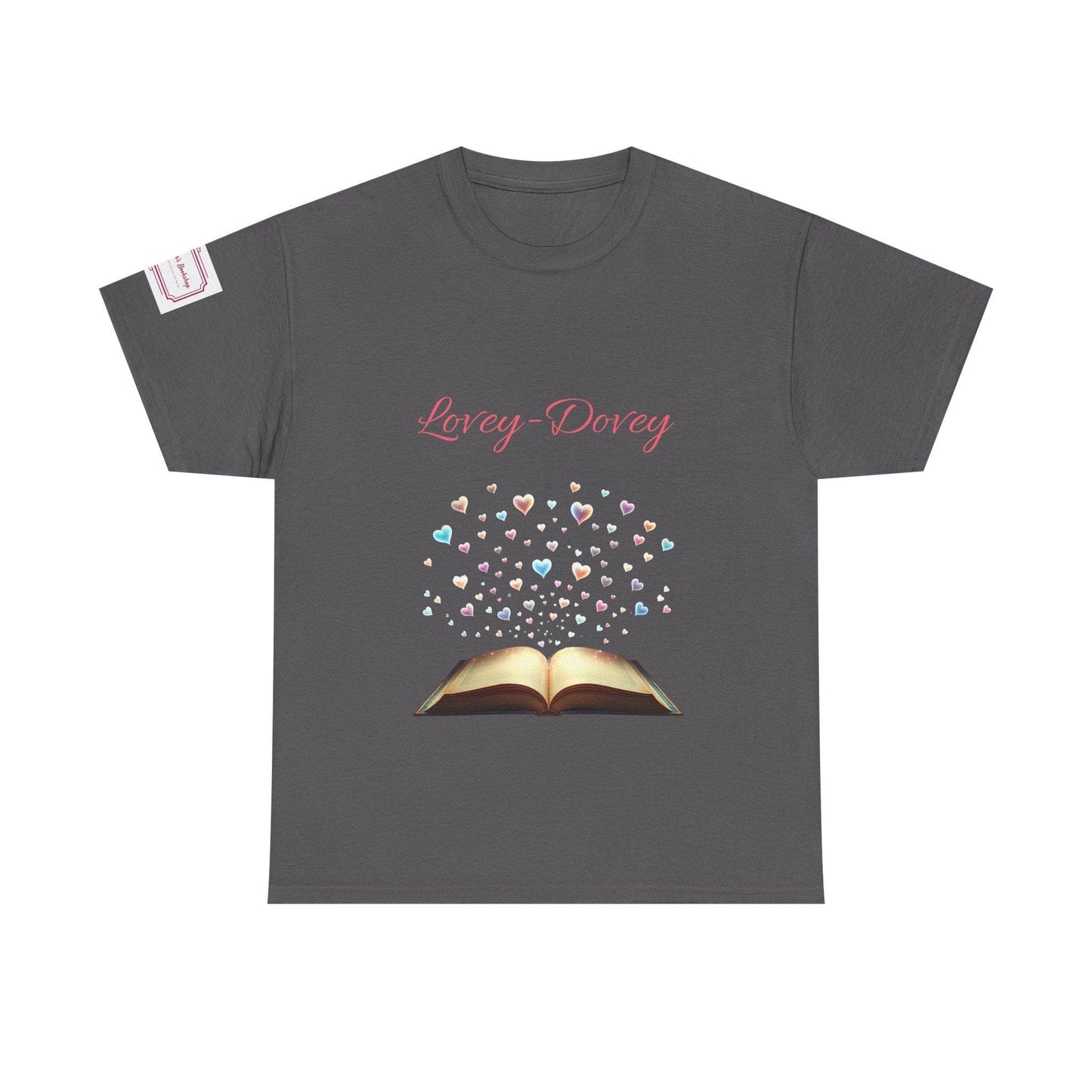 Lovey-Dovey - Unisex Heavy Cotton Tee - Sweet Romance - The Dreamer's Bookshop.