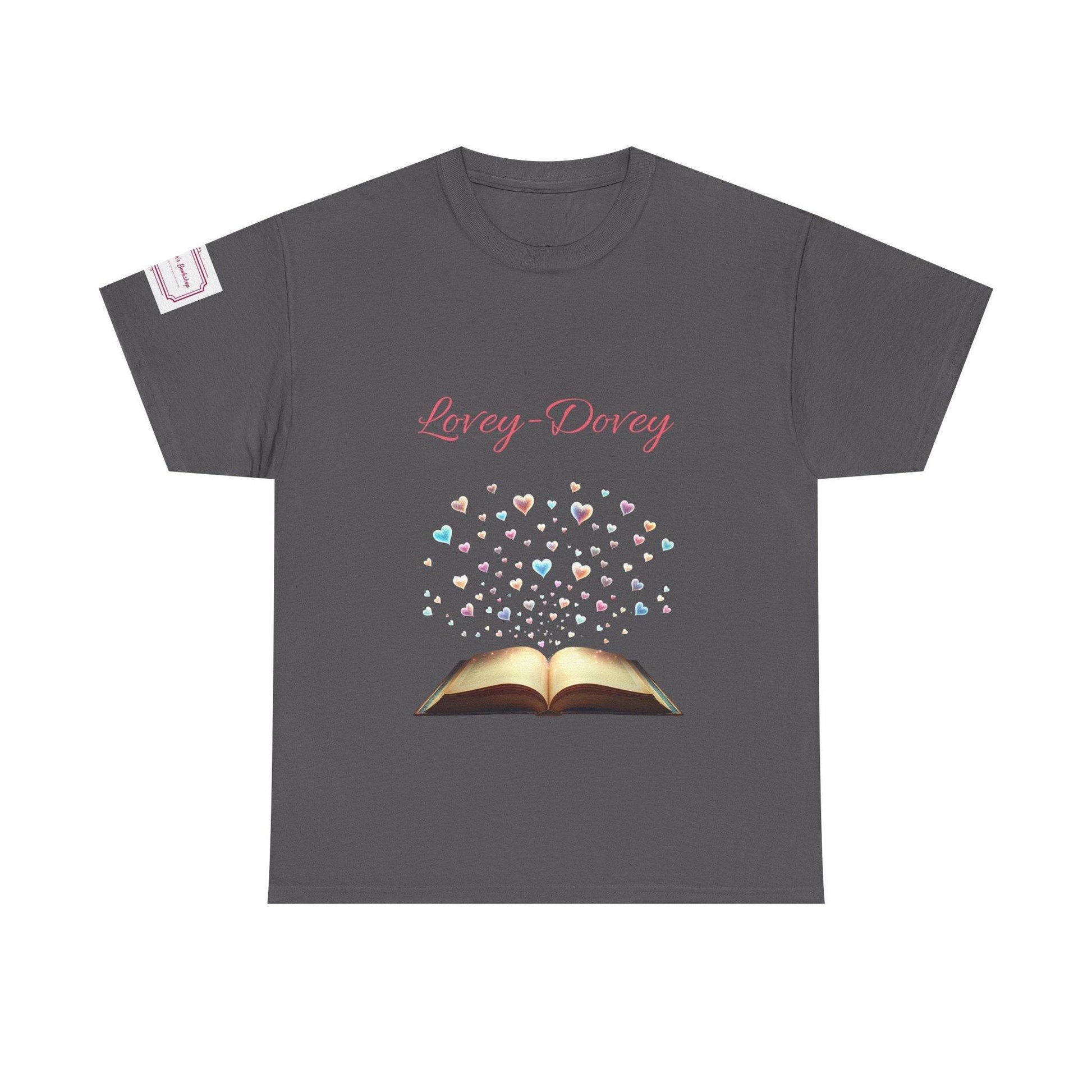 Lovey-Dovey - Unisex Heavy Cotton Tee - Sweet Romance - The Dreamer's Bookshop.