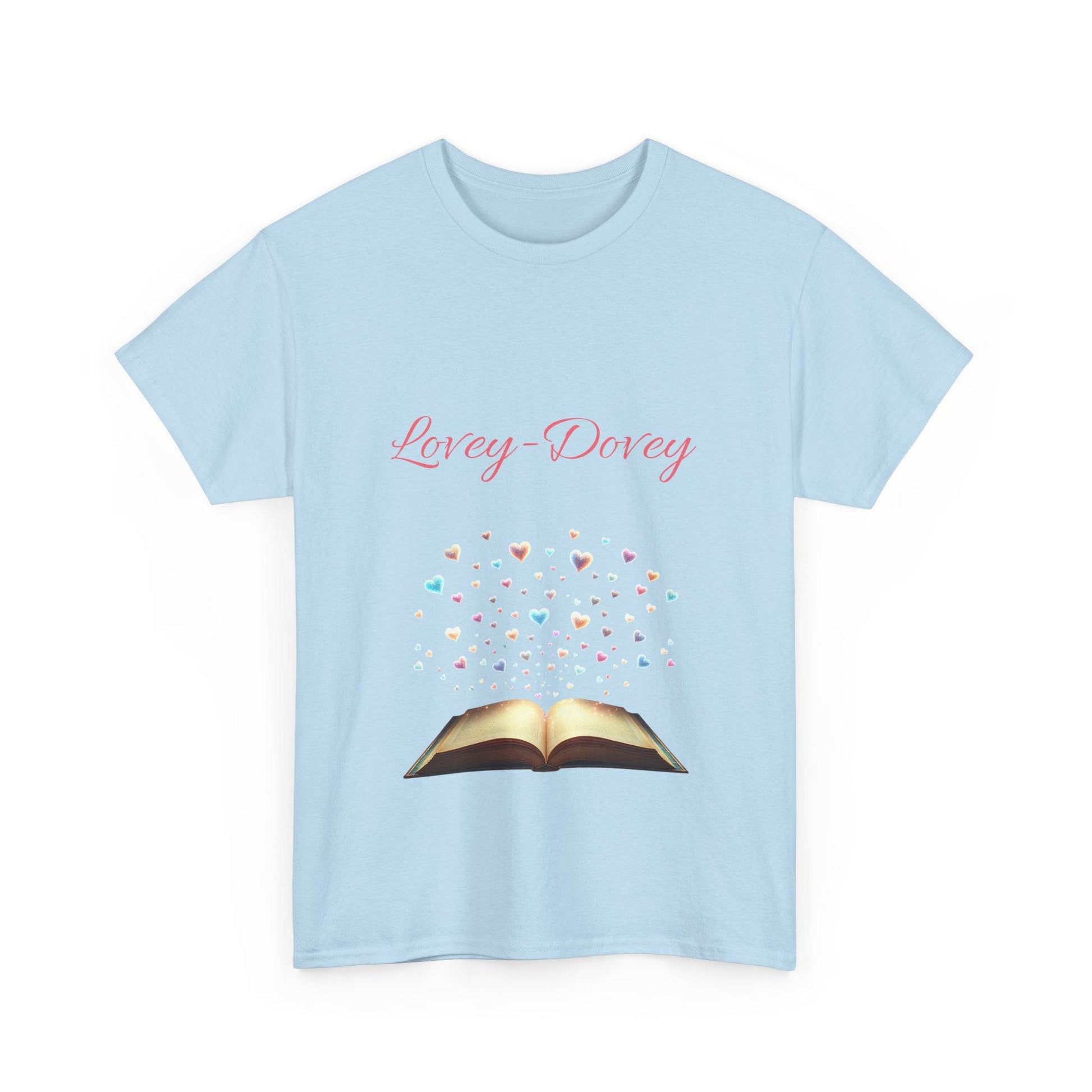 Lovey-Dovey - Unisex Heavy Cotton Tee - Sweet Romance - The Dreamer's Bookshop.