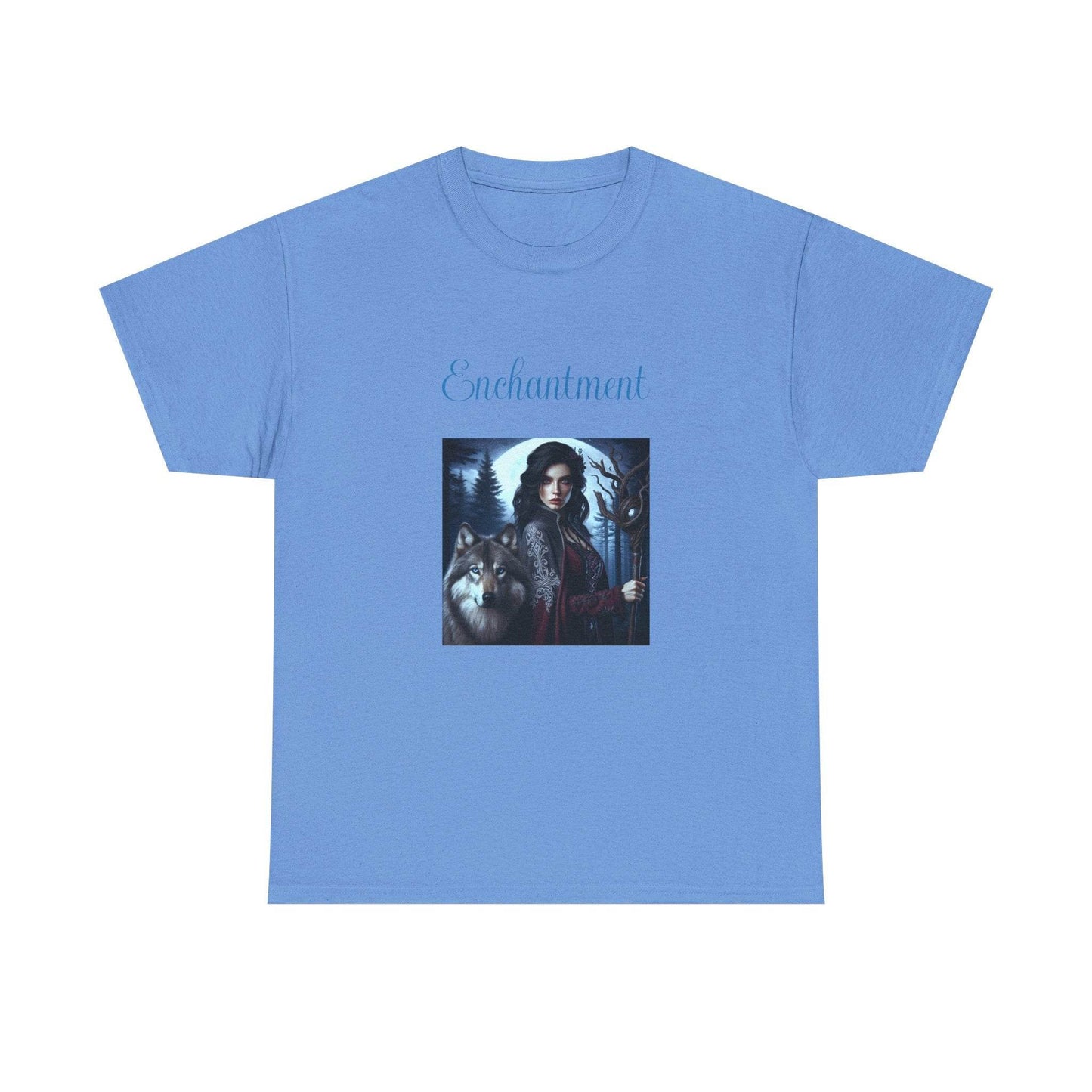 Enchanting Wolf Graphic Tee - Unisex Heavy Cotton T-Shirt for Nature Lovers - The Dreamer's Bookshop.