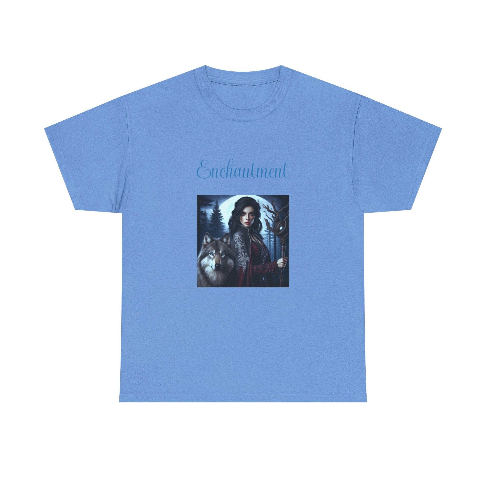 Enchanting Wolf Graphic Tee - Unisex Heavy Cotton T-Shirt for Nature Lovers - The Dreamer's Bookshop.