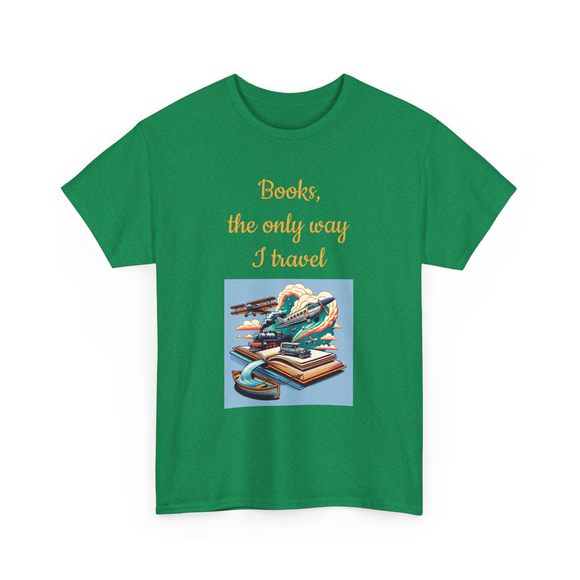 Book Lover's Unisex Heavy Cotton Tee - "Travel" - The Dreamer's Bookshop.