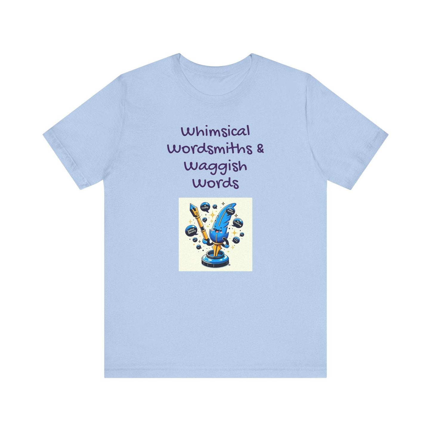 Whimsical Wordsmiths Short Sleeve Tee - Creative Gift for Writers - The Dreamer's Bookshop.