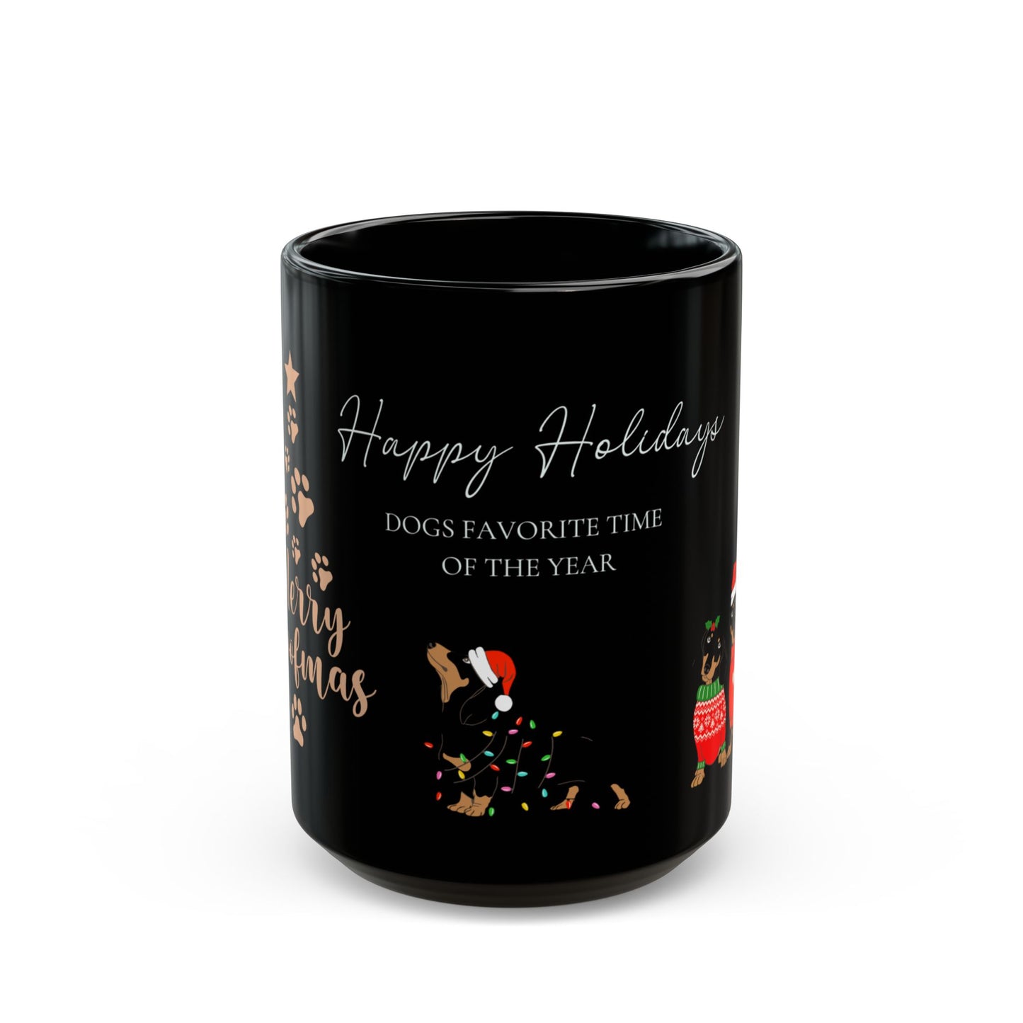 Dog's Christmas Black Mug - 11oz & 15oz Options
