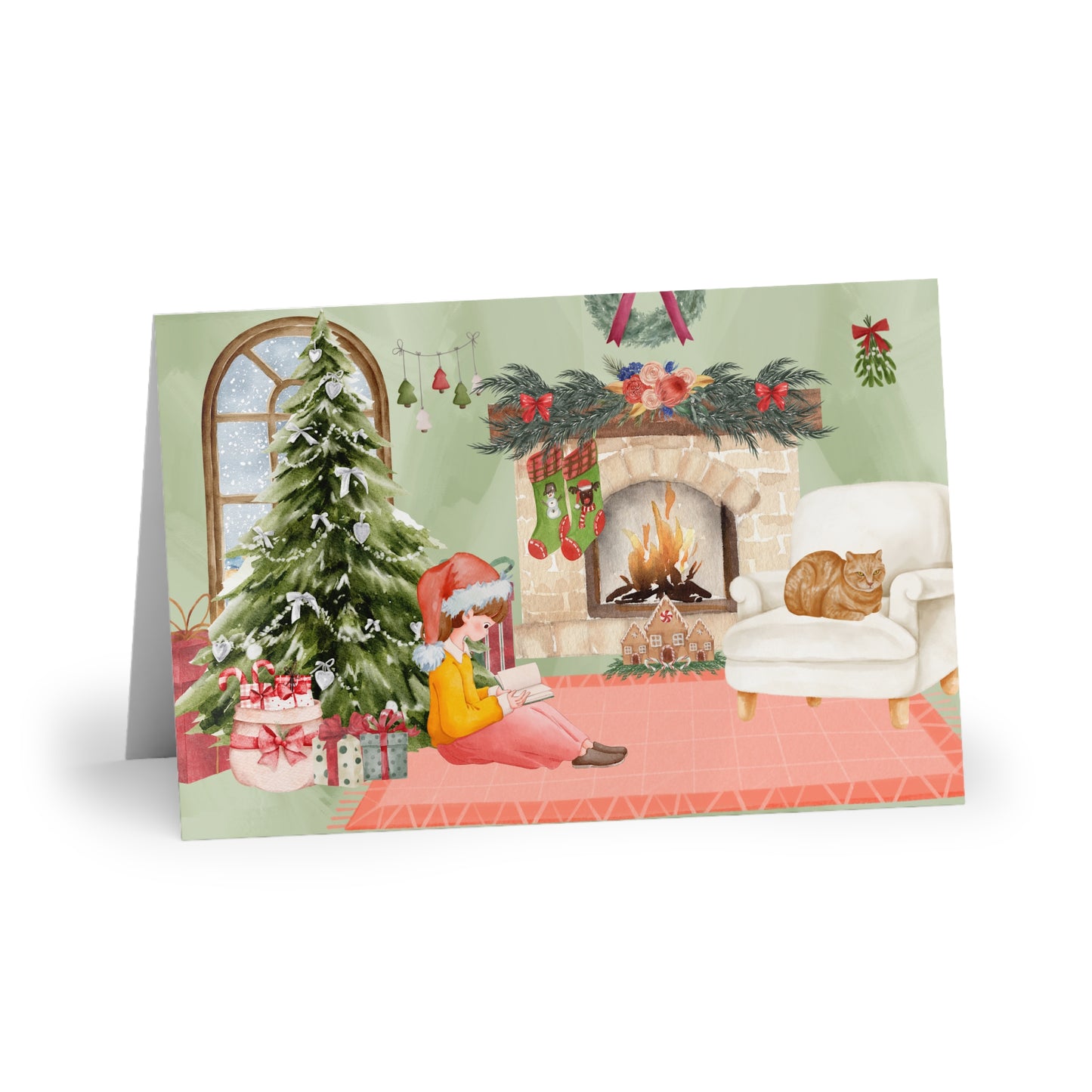 The Dreamer's Bookshop "Reading Girl" Christmas Card