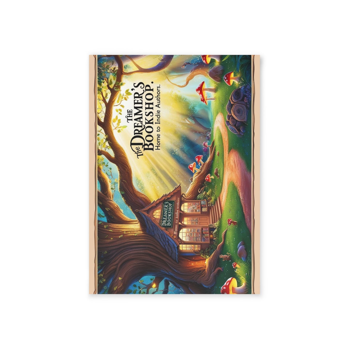 The Dreamer's Bookshop "Tree and Books" Art Print Card - The Dreamer's Bookshop.