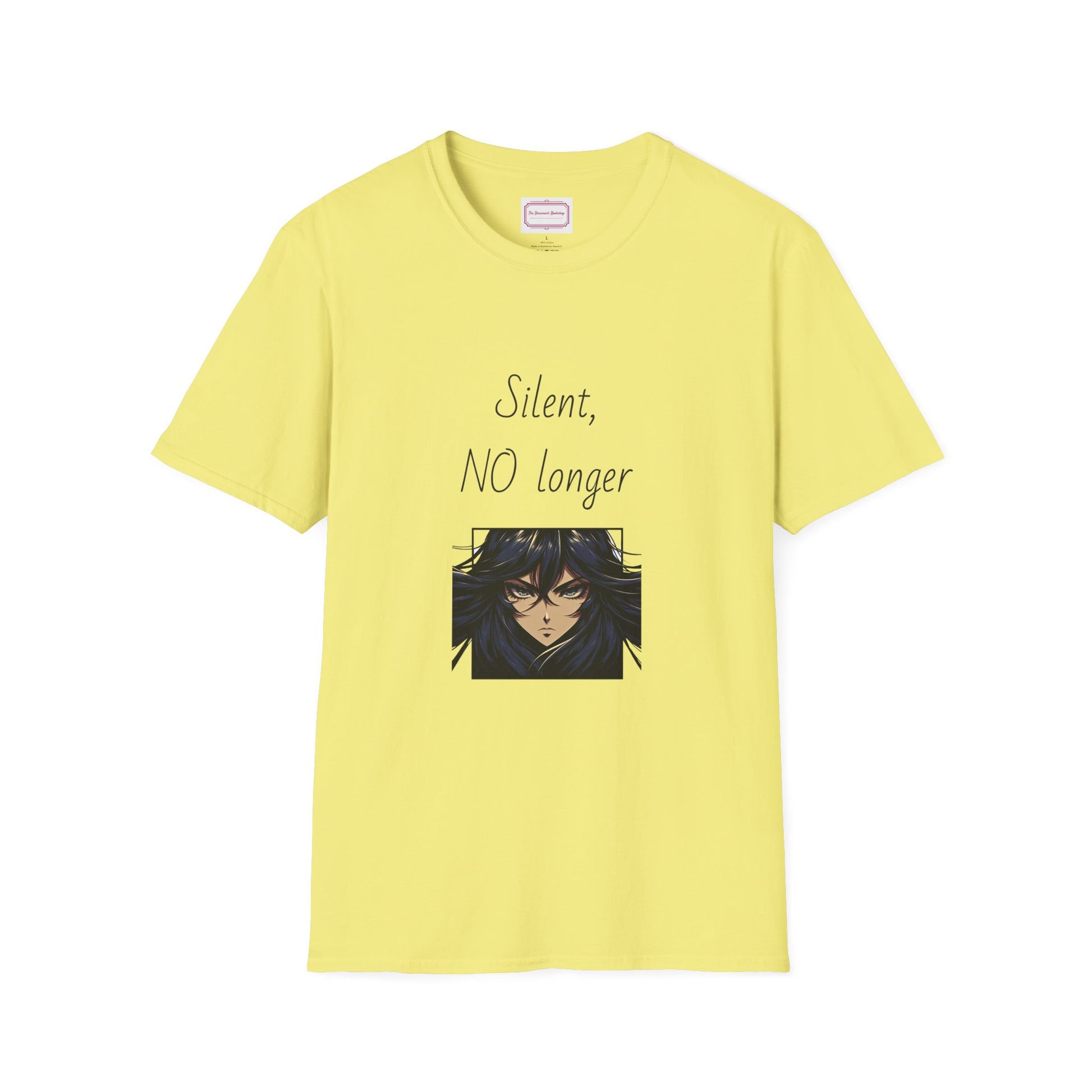 Inspirational Unisex Softstyle T-Shirt - "Silent, NO longer" - The Dreamer's Bookshop.