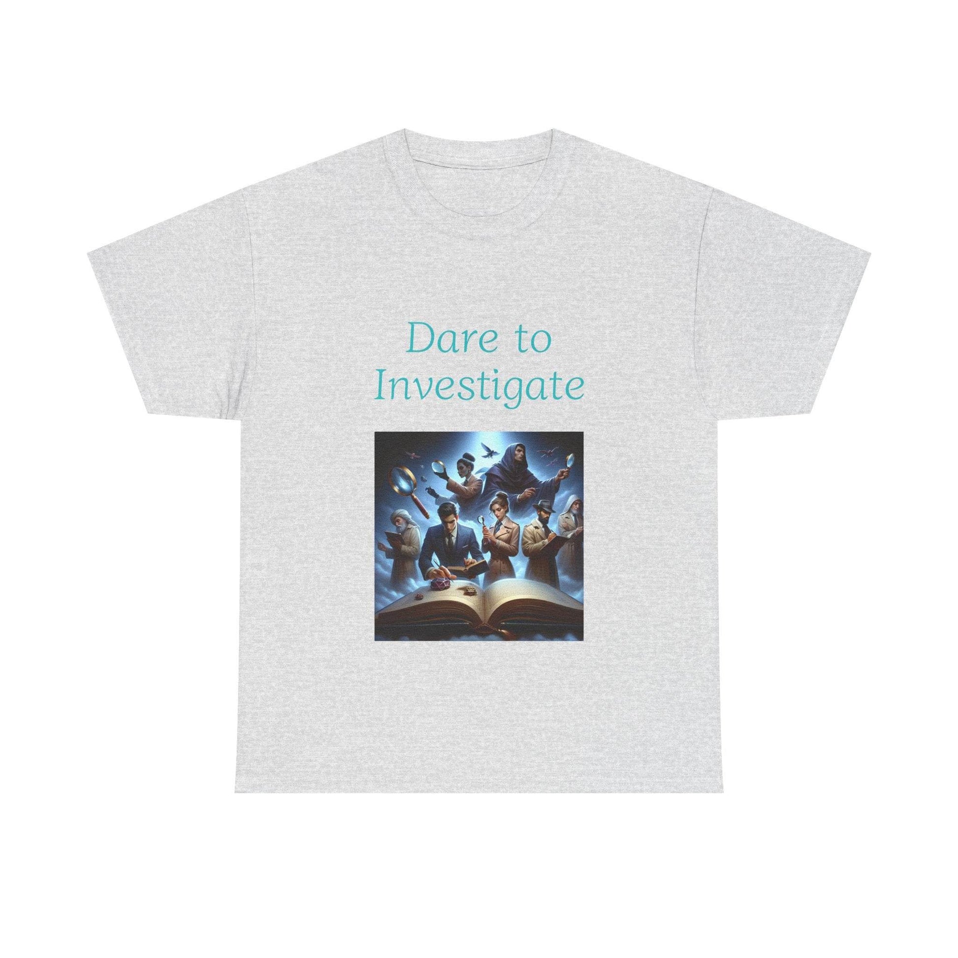Investigate - Unisex Heavy Cotton Tee - Crime/Mystery Books - The Dreamer's Bookshop.