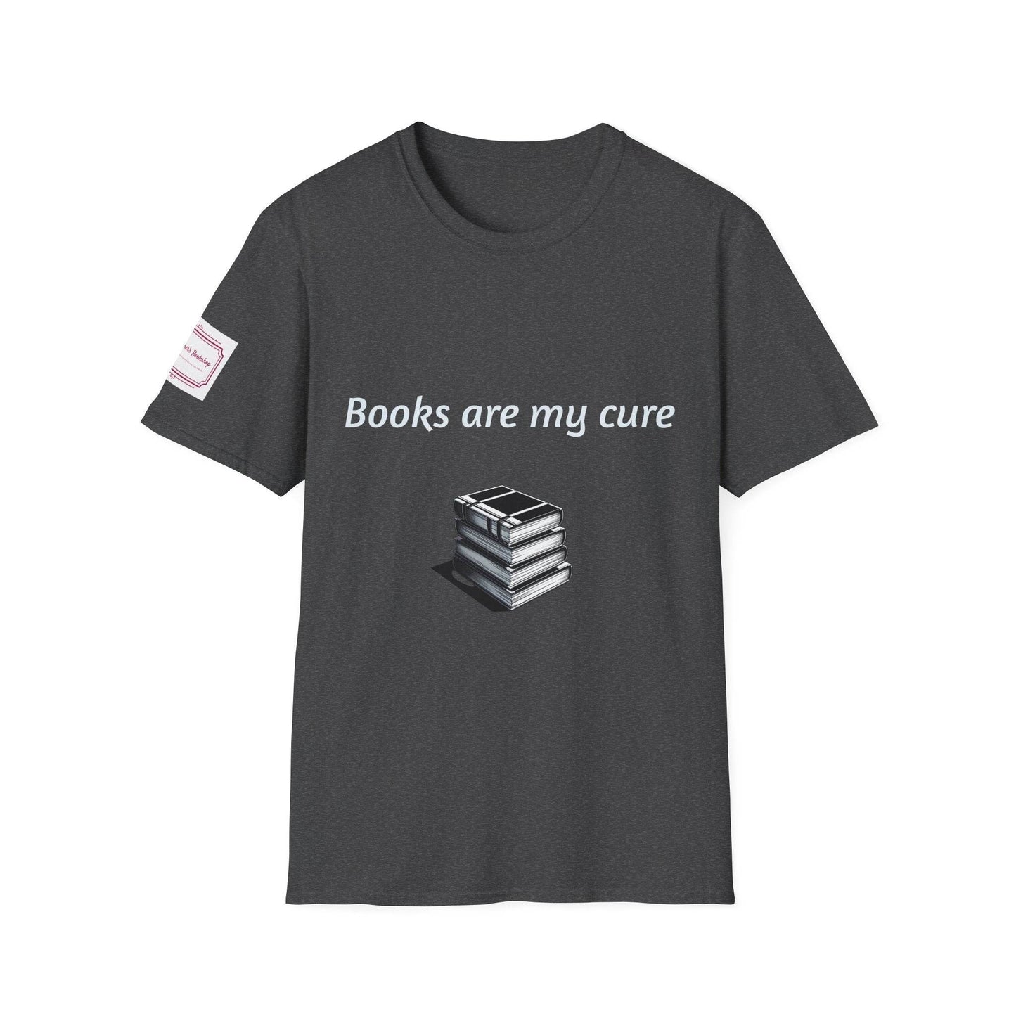 Inspirational Unisex Softstyle T-Shirt - Books are my cure - The Dreamer's Bookshop.