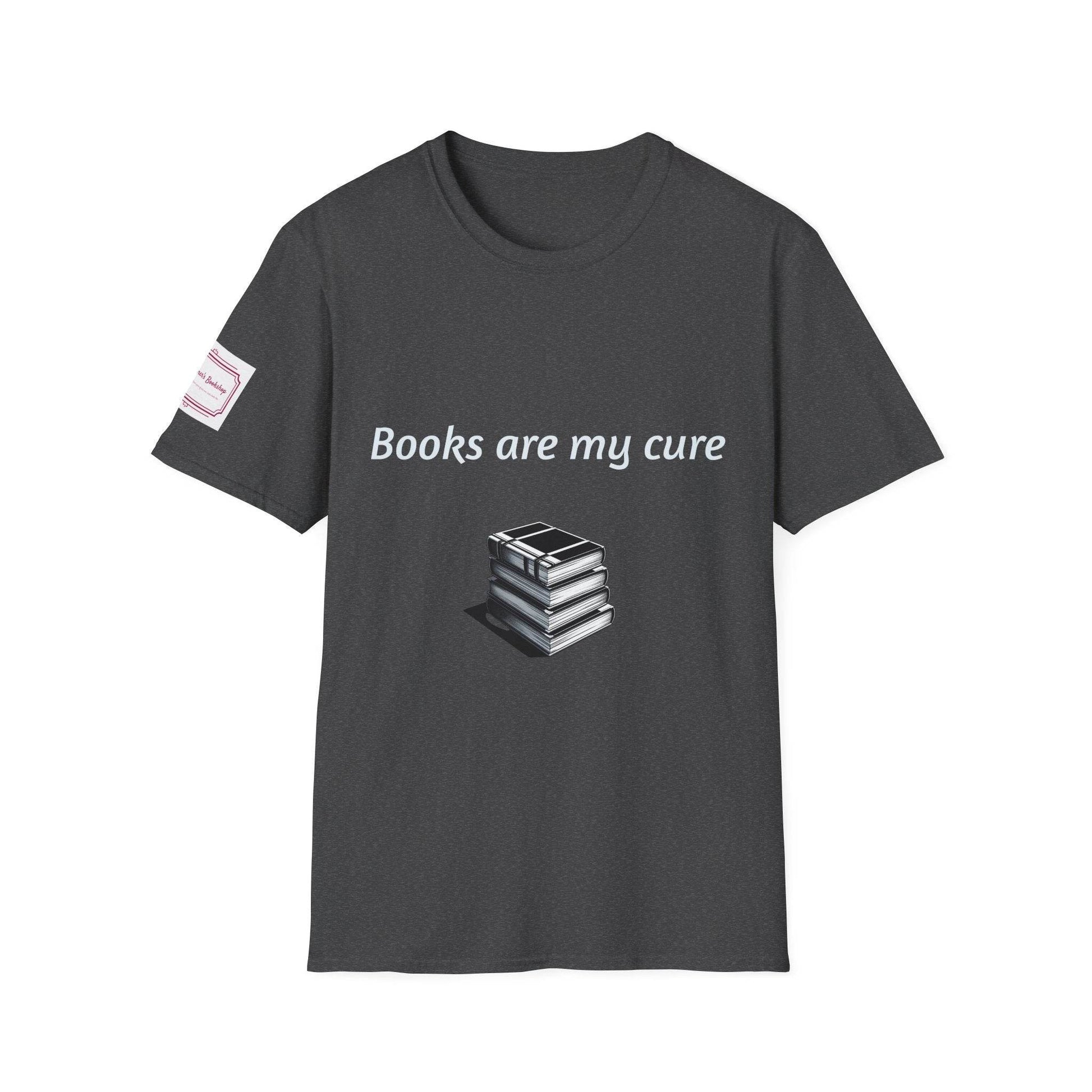 Inspirational Unisex Softstyle T-Shirt - Books are my cure - The Dreamer's Bookshop.