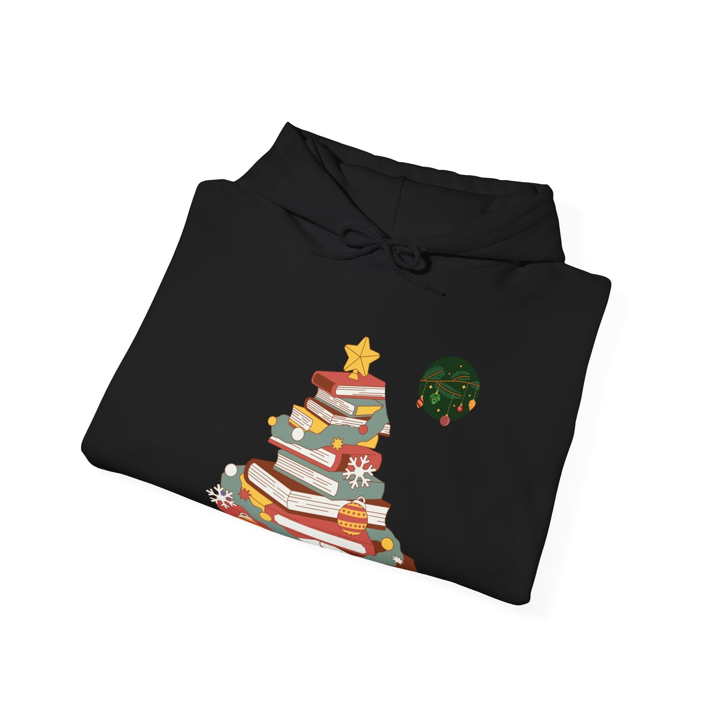 Christmas Book Tree Hoodie - Cozy Unisex Sweatshirt for Book Lovers