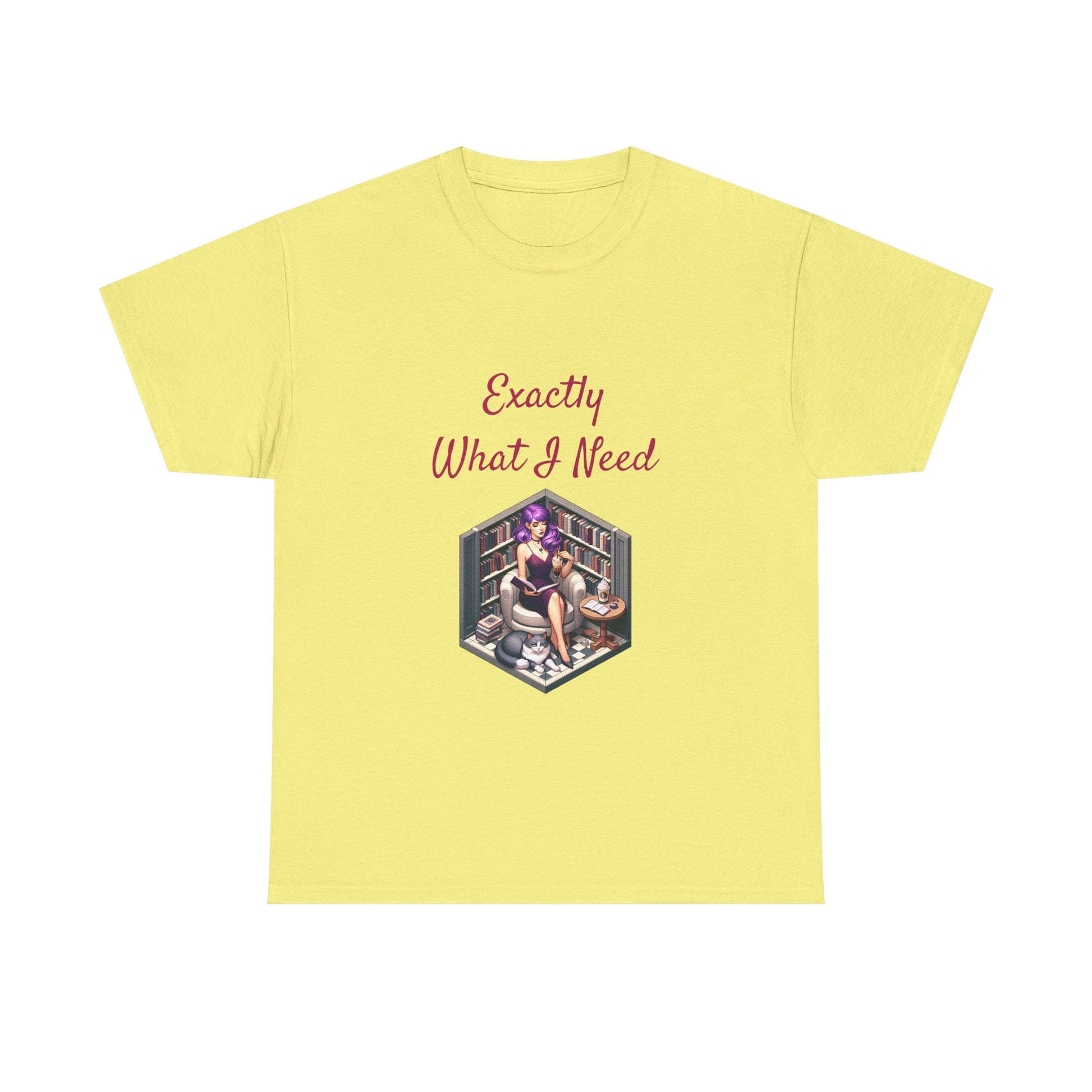 Book Lover's Unisex Heavy Cotton Tee - "What I Need" - The Dreamer's Bookshop.