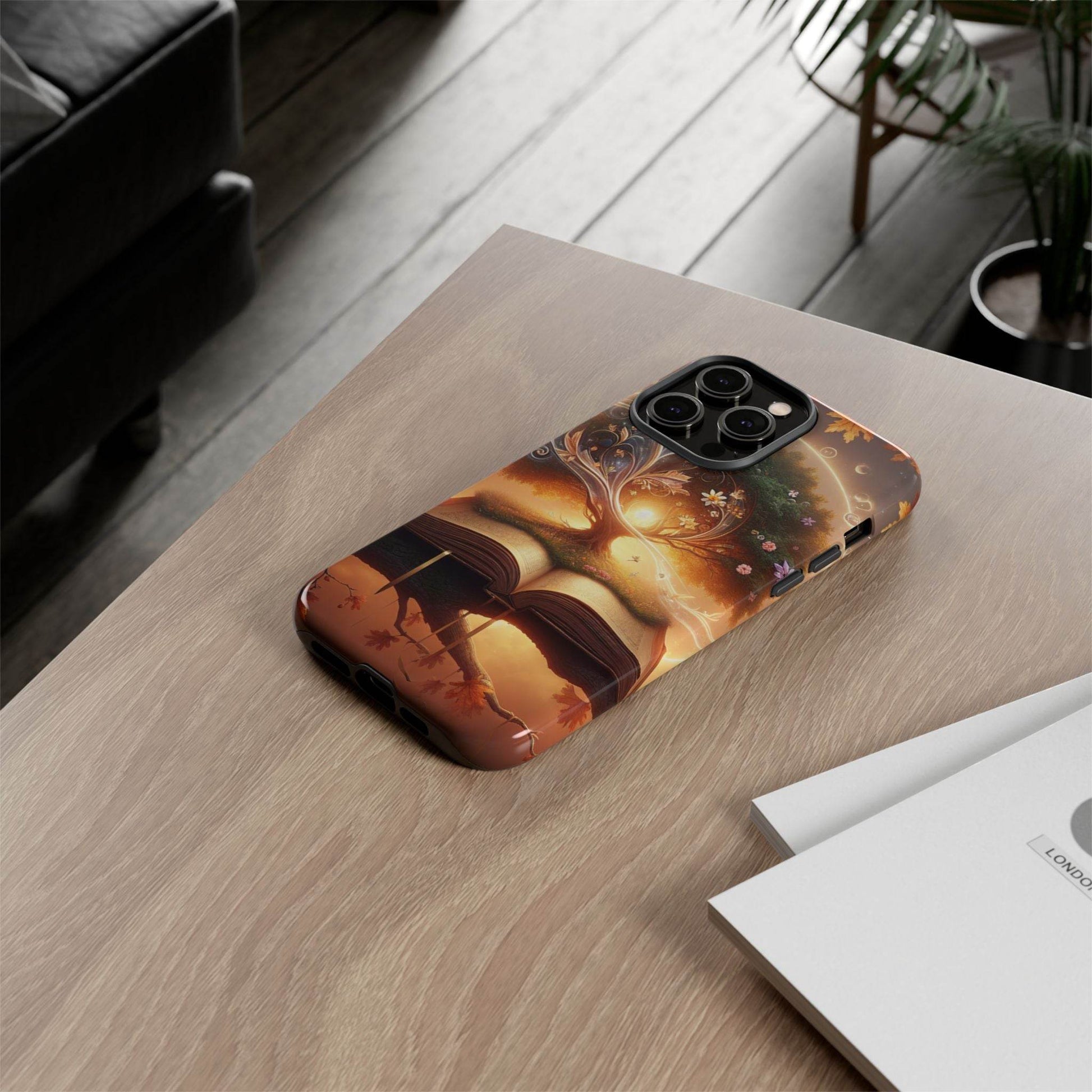 Nature-Inspired iPhone & Samsung Phone Case with Tree of Life Design - The Dreamer's Bookshop.
