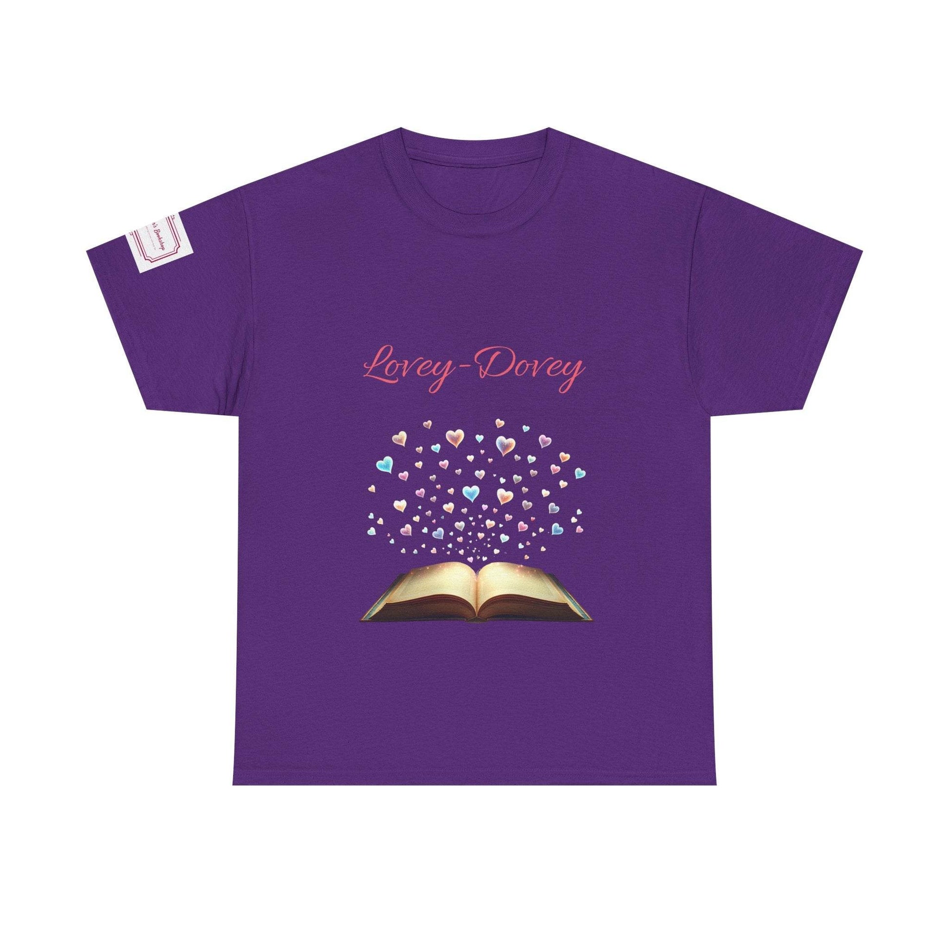 Lovey-Dovey - Unisex Heavy Cotton Tee - Sweet Romance - The Dreamer's Bookshop.
