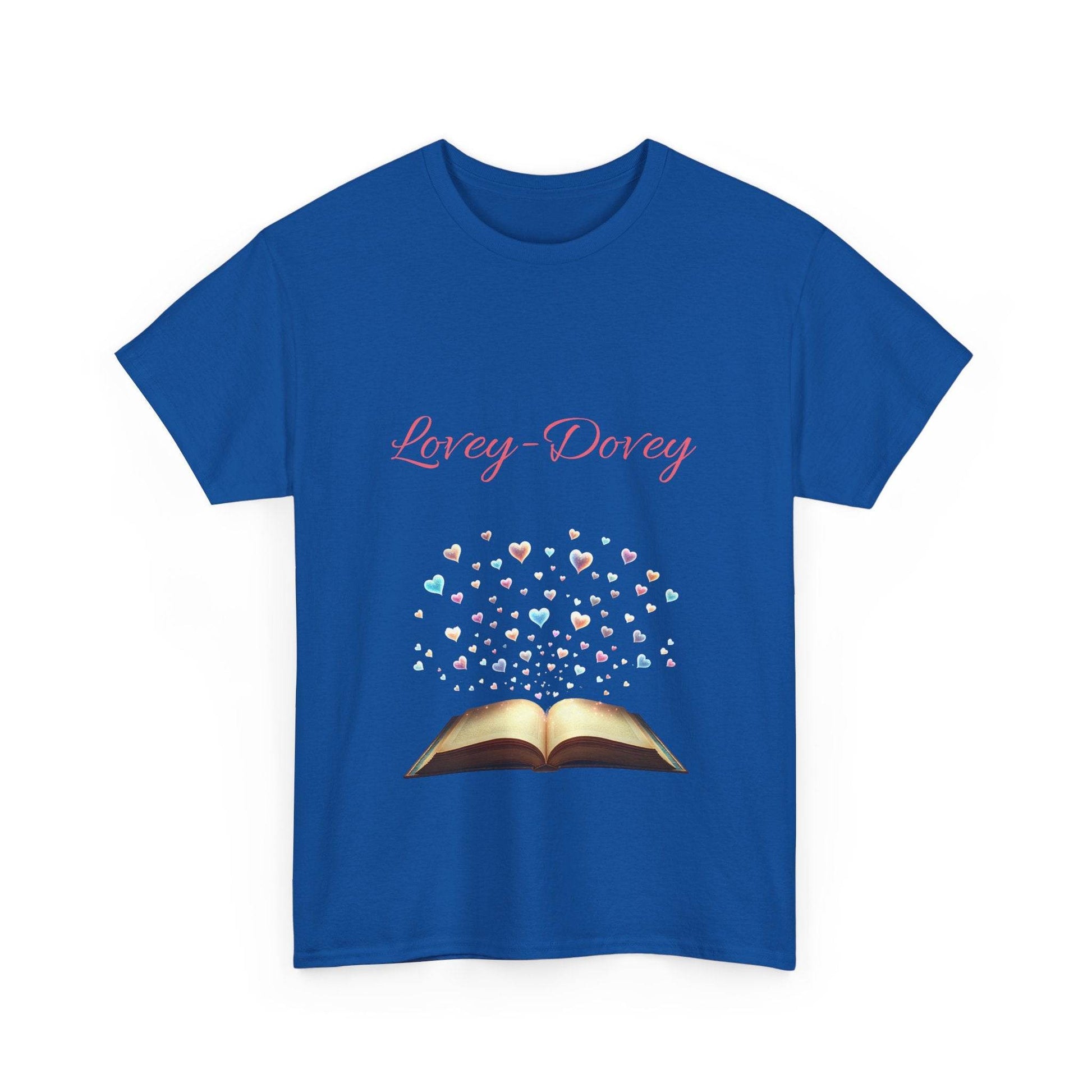 Lovey-Dovey - Unisex Heavy Cotton Tee - Sweet Romance - The Dreamer's Bookshop.