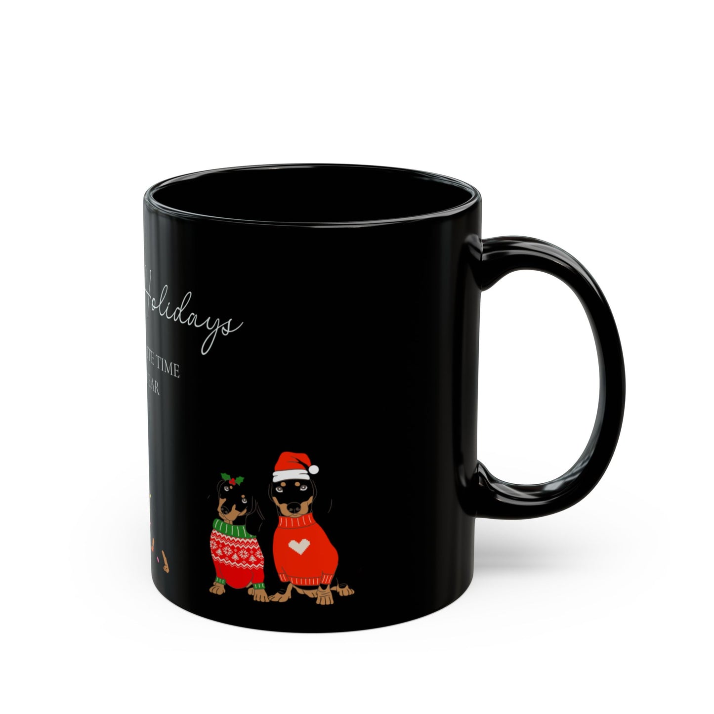 Dog's Christmas Black Mug - 11oz & 15oz Options