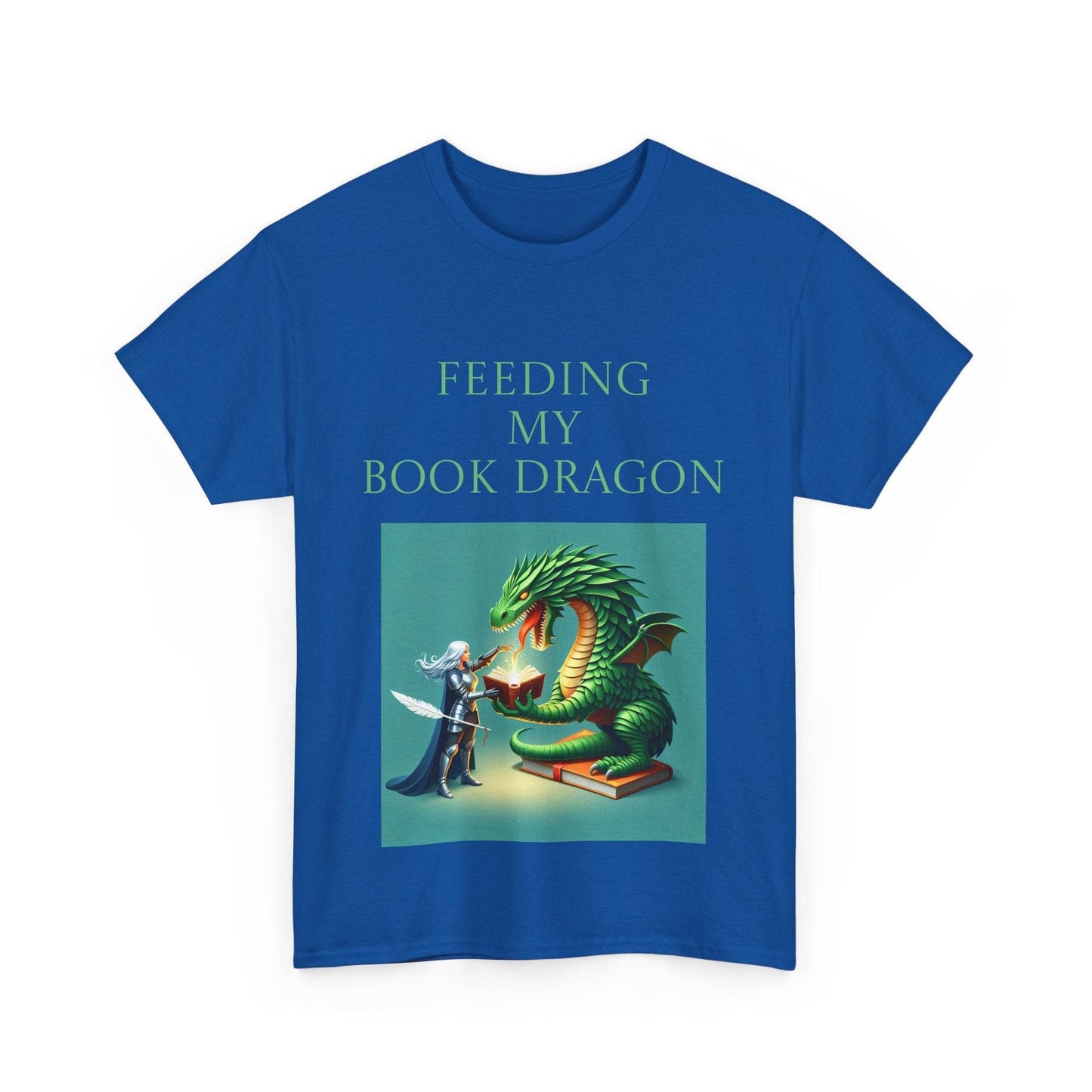 Book Dragon Unisex Heavy Cotton Tee - Creative Writer's Apparel - The Dreamer's Bookshop.