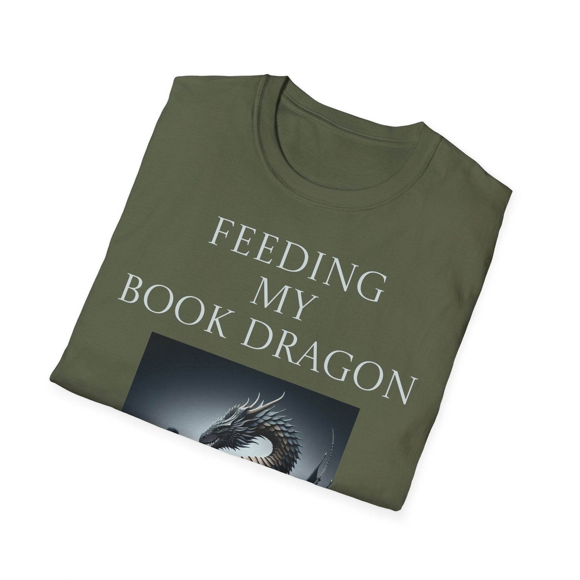 Inspirational Unisex Softstyle T-Shirt - 'Feeding' Book Lover Design - The Dreamer's Bookshop.