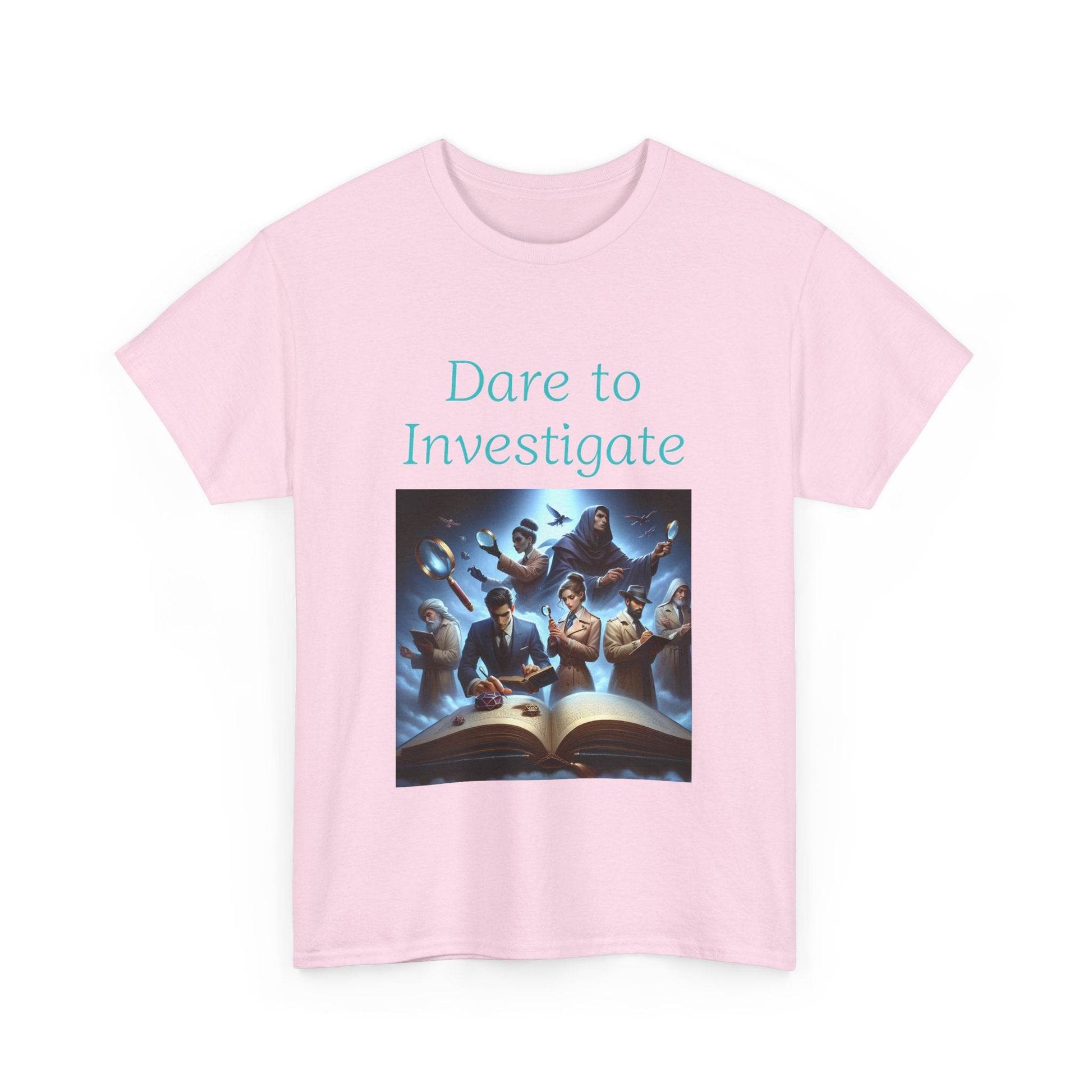 Investigate - Unisex Heavy Cotton Tee - Crime/Mystery Books - The Dreamer's Bookshop.