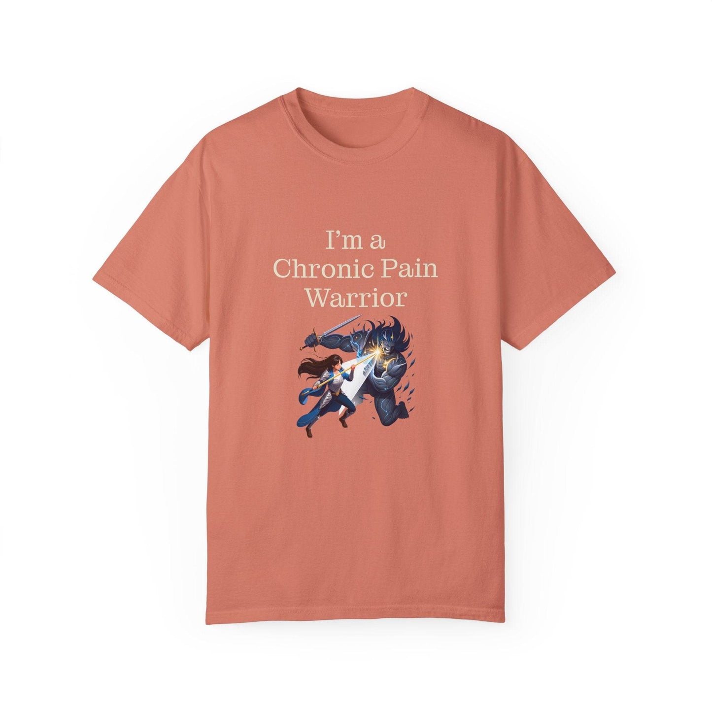 Chronic Pain Warrior Unisex Garment-Dyed T-shirt - Inspirational Motivational Tee - The Dreamer's Bookshop.