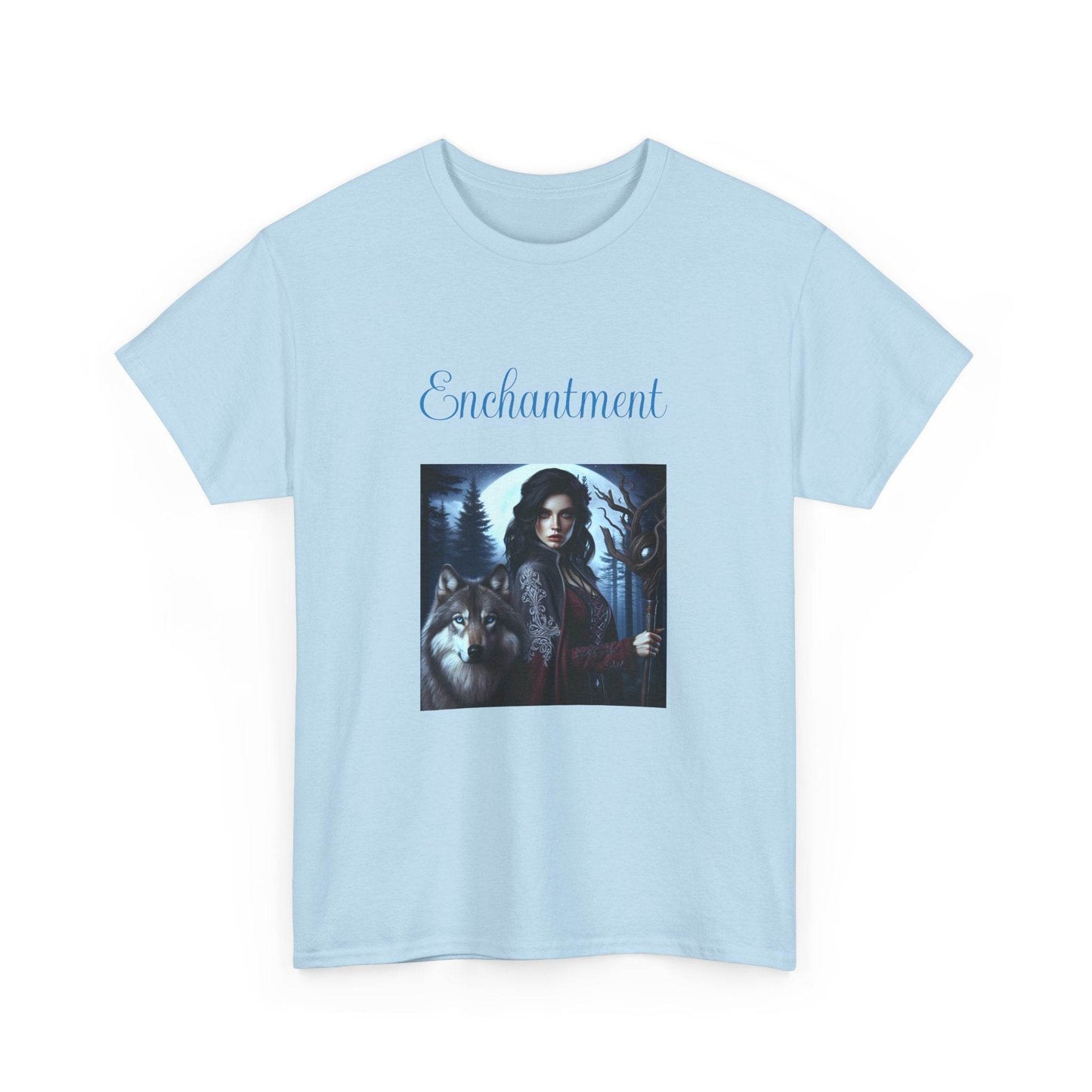 Enchanting Wolf Graphic Tee - Unisex Heavy Cotton T-Shirt for Nature Lovers - The Dreamer's Bookshop.