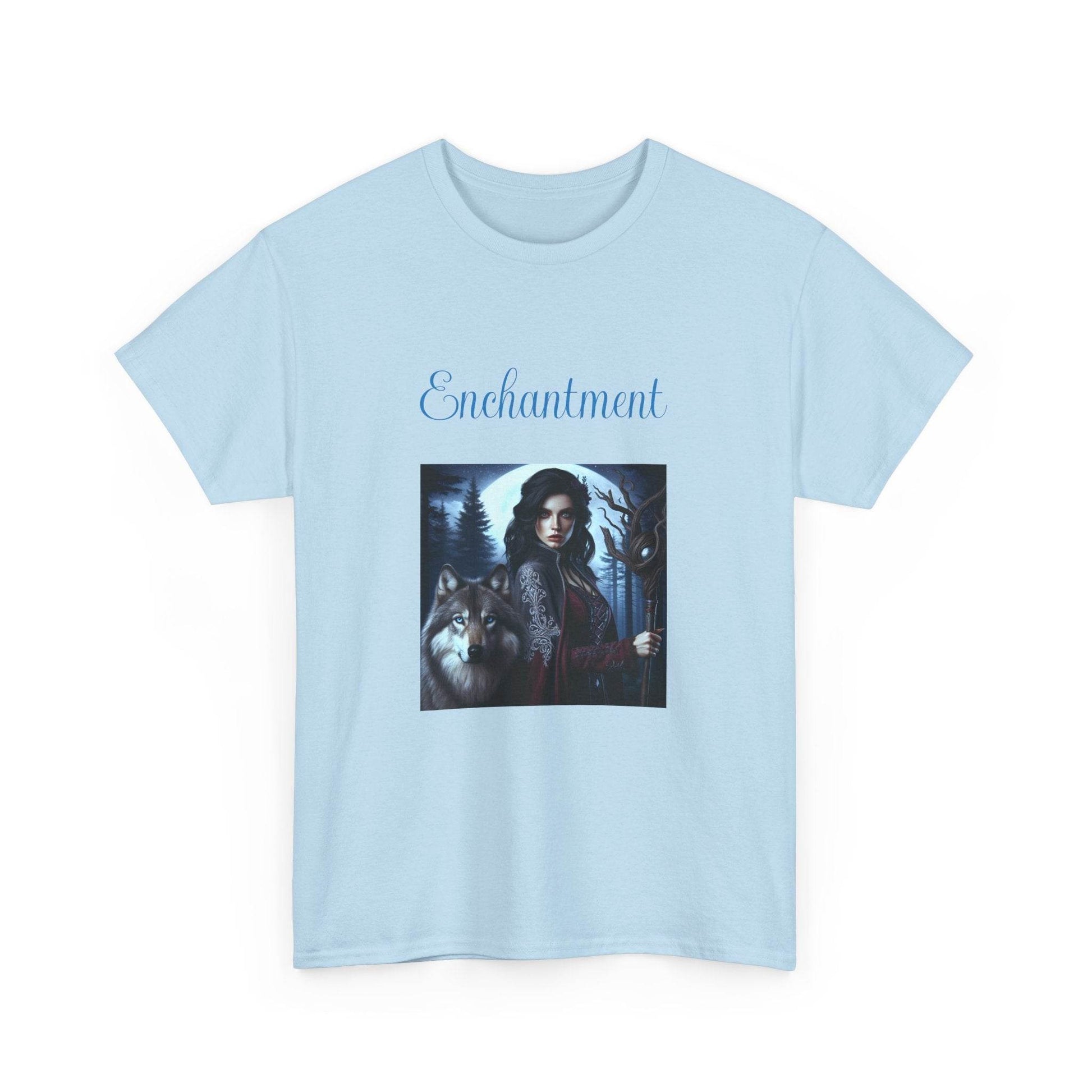 Enchanting Wolf Graphic Tee - Unisex Heavy Cotton T-Shirt for Nature Lovers - The Dreamer's Bookshop.