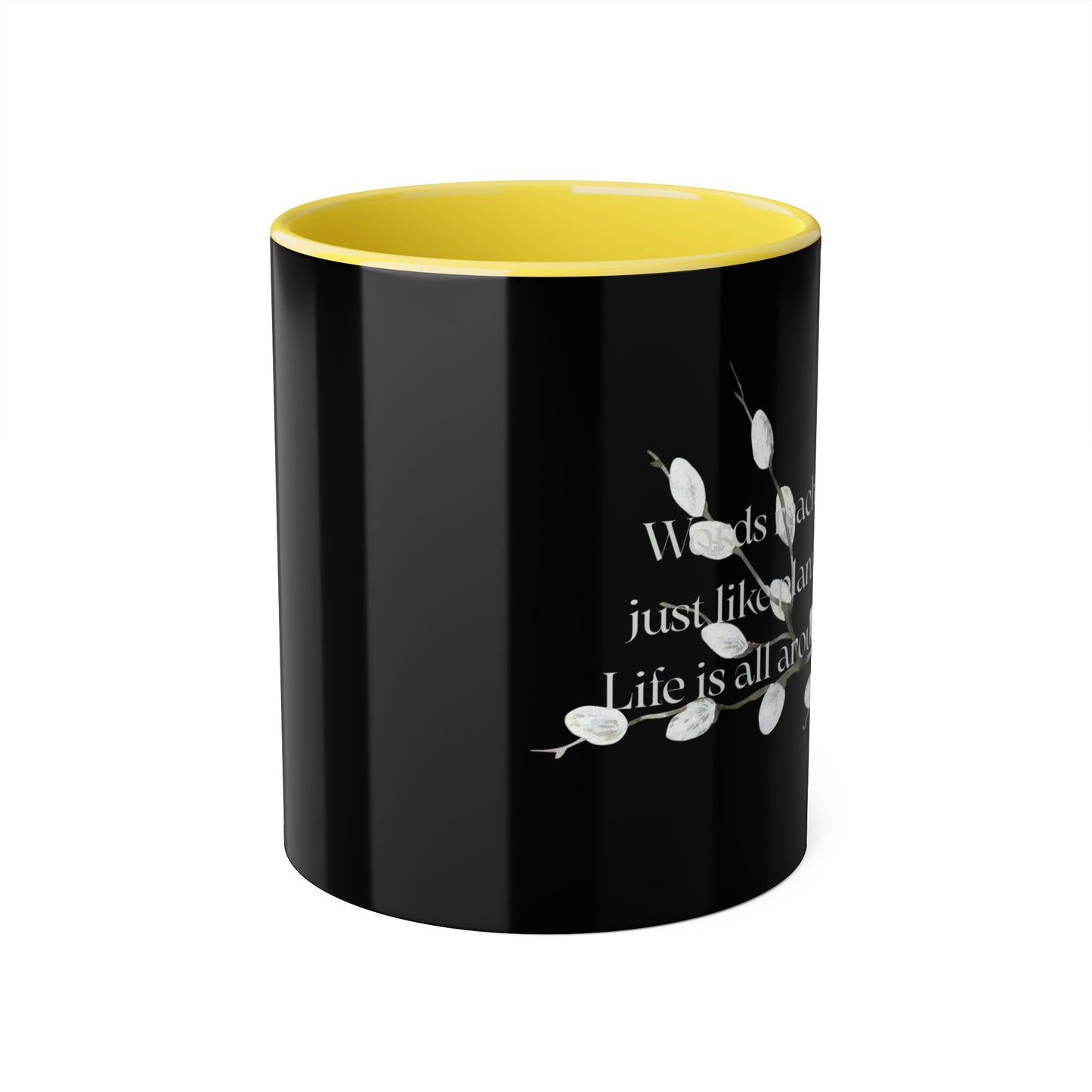 Words Reach Out Mug - 11oz Coffee Cup for Book Lovers