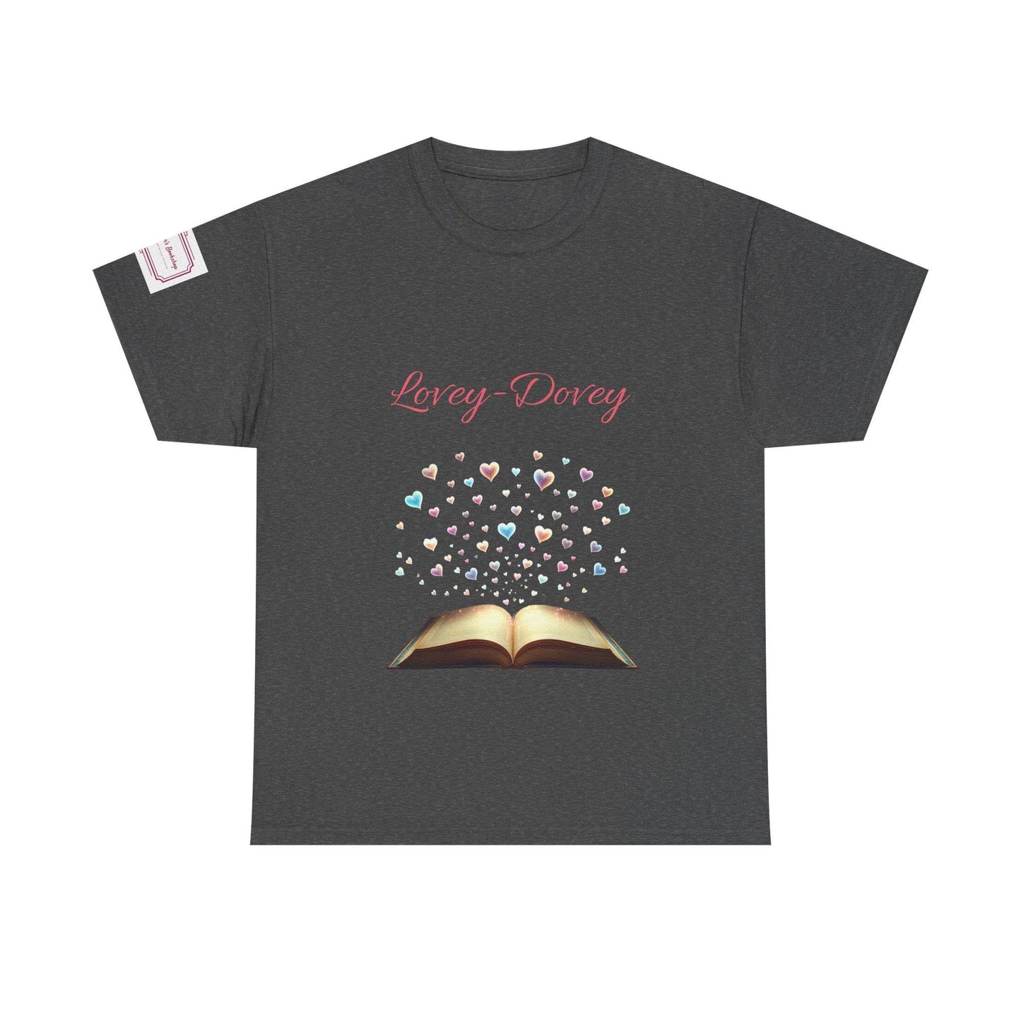 Lovey-Dovey - Unisex Heavy Cotton Tee - Sweet Romance - The Dreamer's Bookshop.