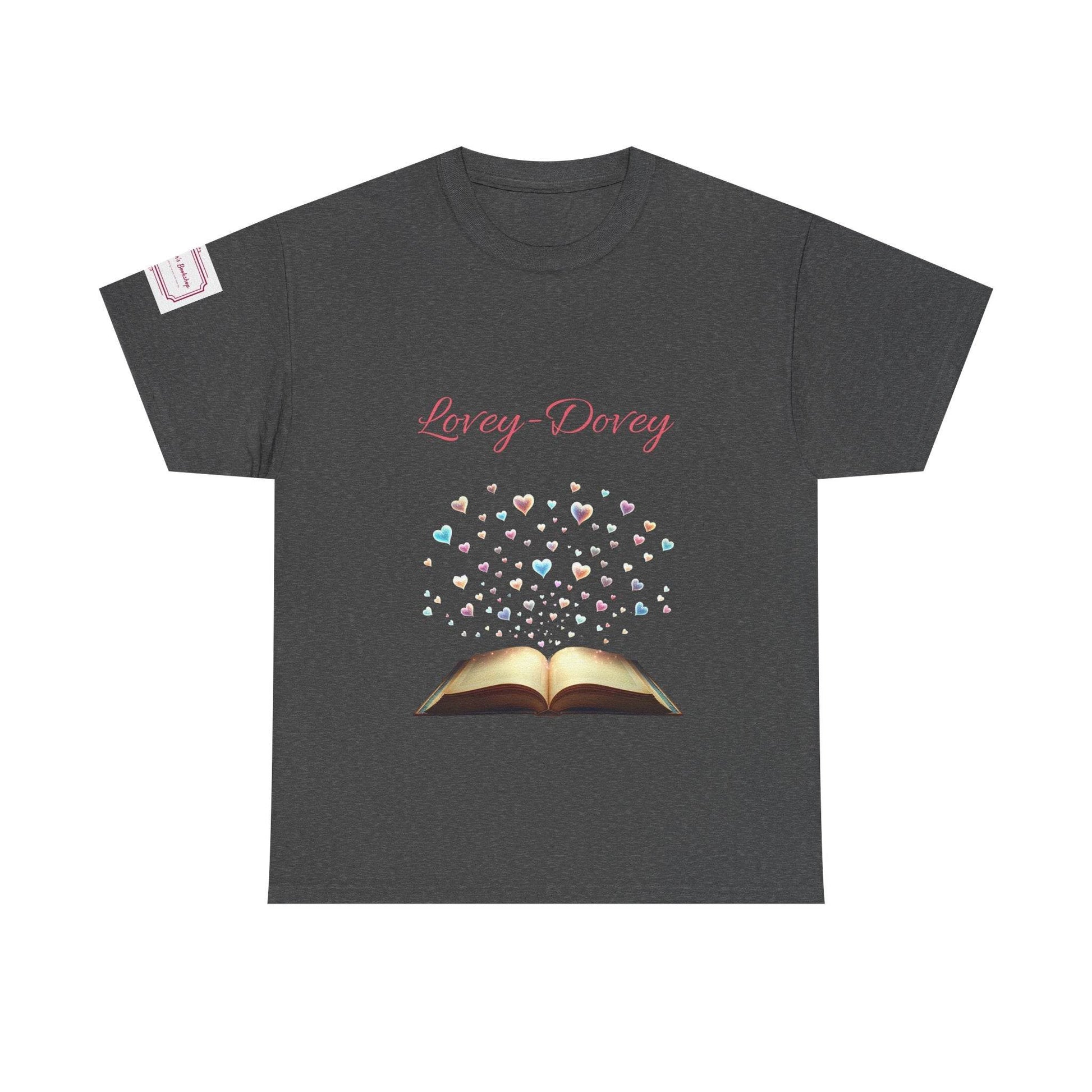 Lovey-Dovey - Unisex Heavy Cotton Tee - Sweet Romance - The Dreamer's Bookshop.