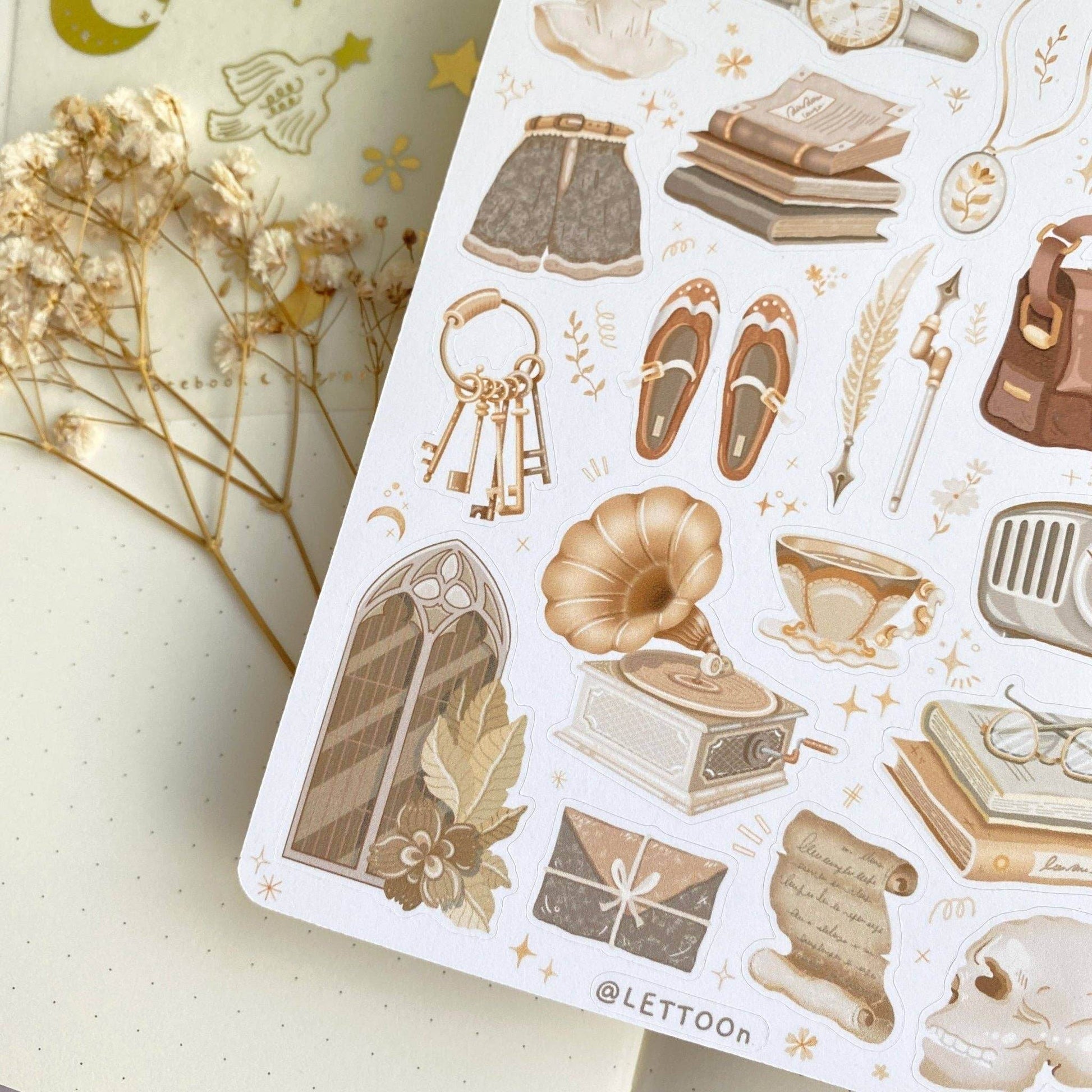 LETTOOn - Stickervel - Dark & Light Academia - The Dreamer's Bookshop.