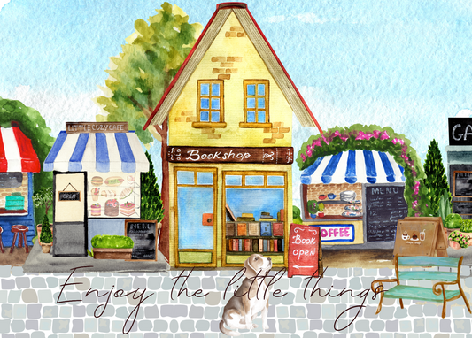 The Dreamer's Bookshop "Bookshop" Enjoy Little Things Card - The Dreamer's Bookshop.
