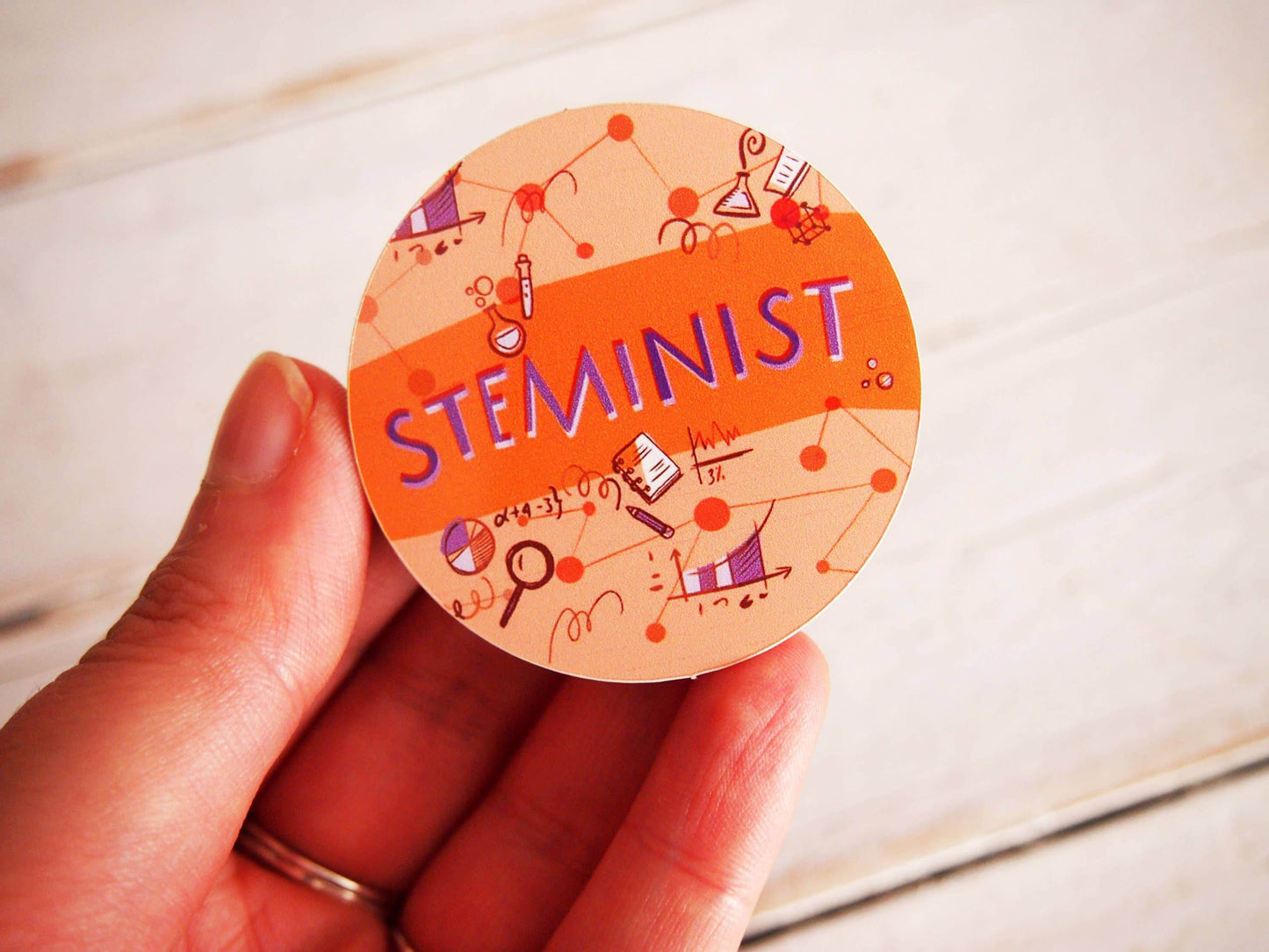 Irene Renon illustrations - Wetenschapsstickers, Steministische vinylstickers voor wetenschappers, - The Dreamer's Bookshop.
