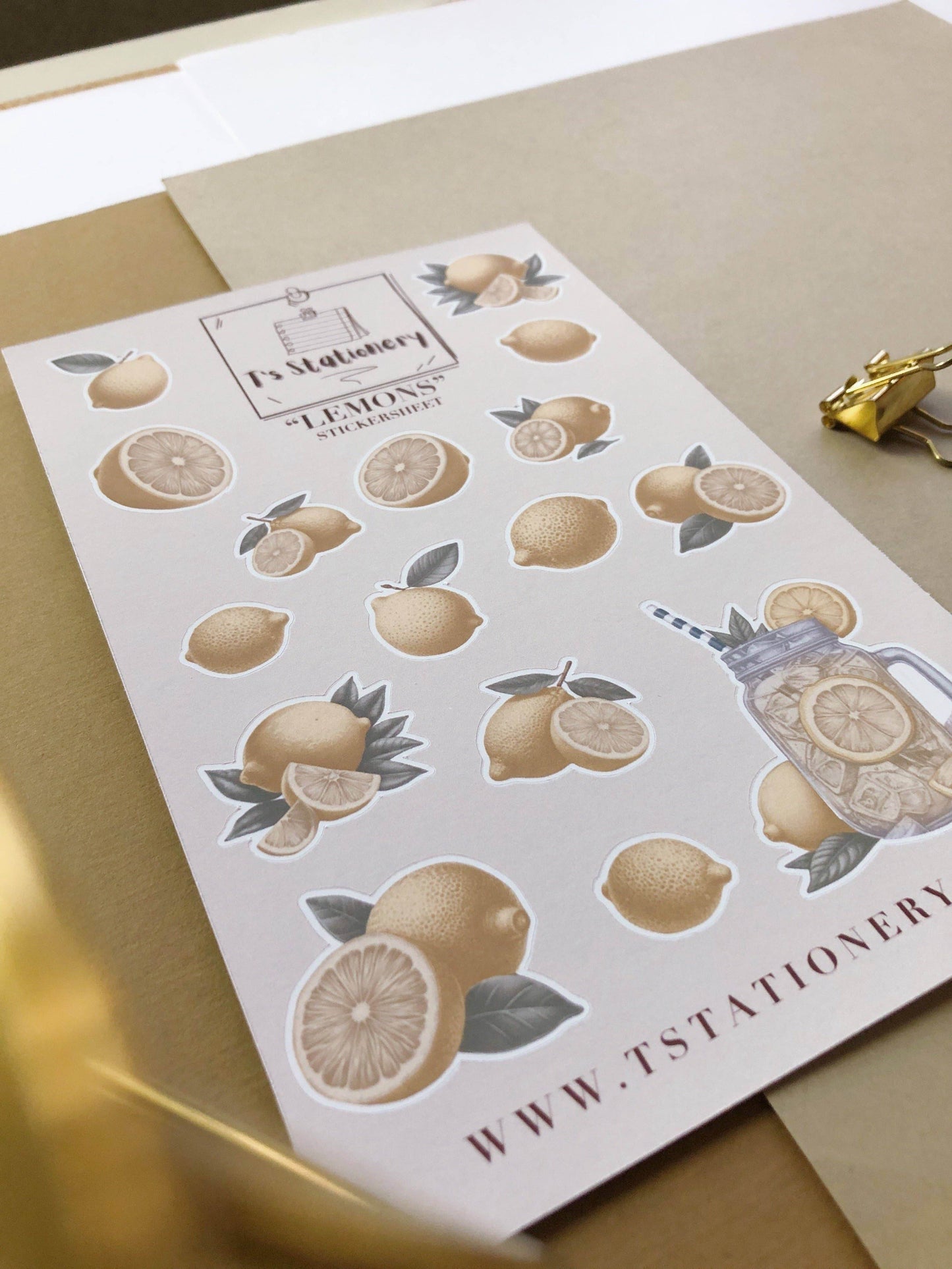 T's Stationery - Stickervel „Lemons” - The Dreamer's Bookshop.