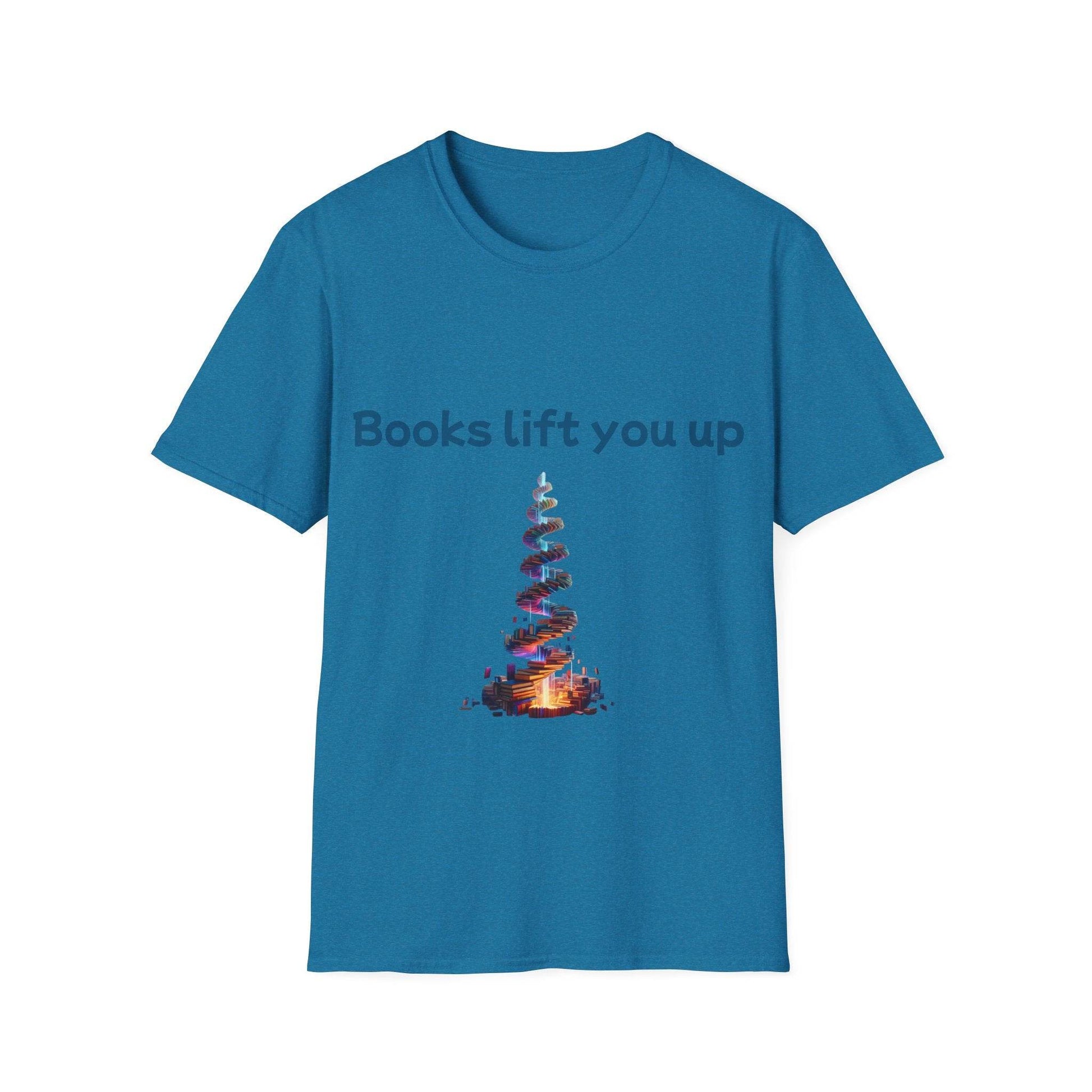 Inspirational Unisex Softstyle T-Shirt - Books Lift You Up - The Dreamer's Bookshop.