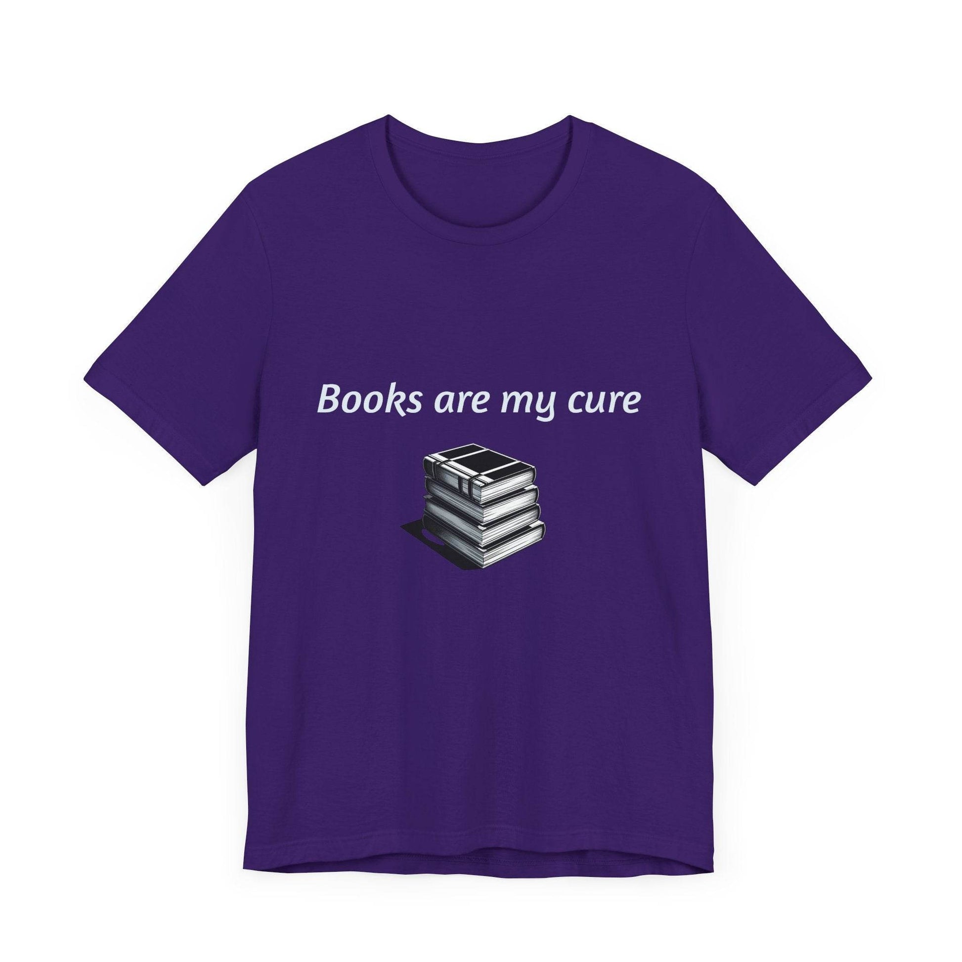 Inspirational Unisex Short Sleeve Tee - Books are my cure - The Dreamer's Bookshop.
