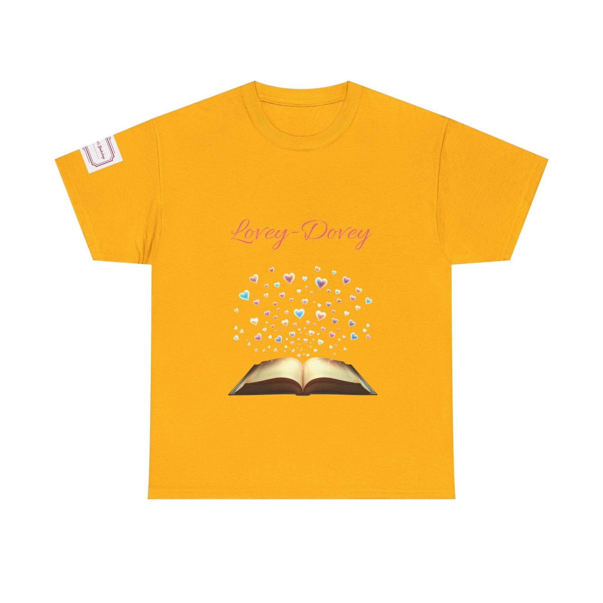 Lovey-Dovey - Unisex Heavy Cotton Tee - Sweet Romance - The Dreamer's Bookshop.